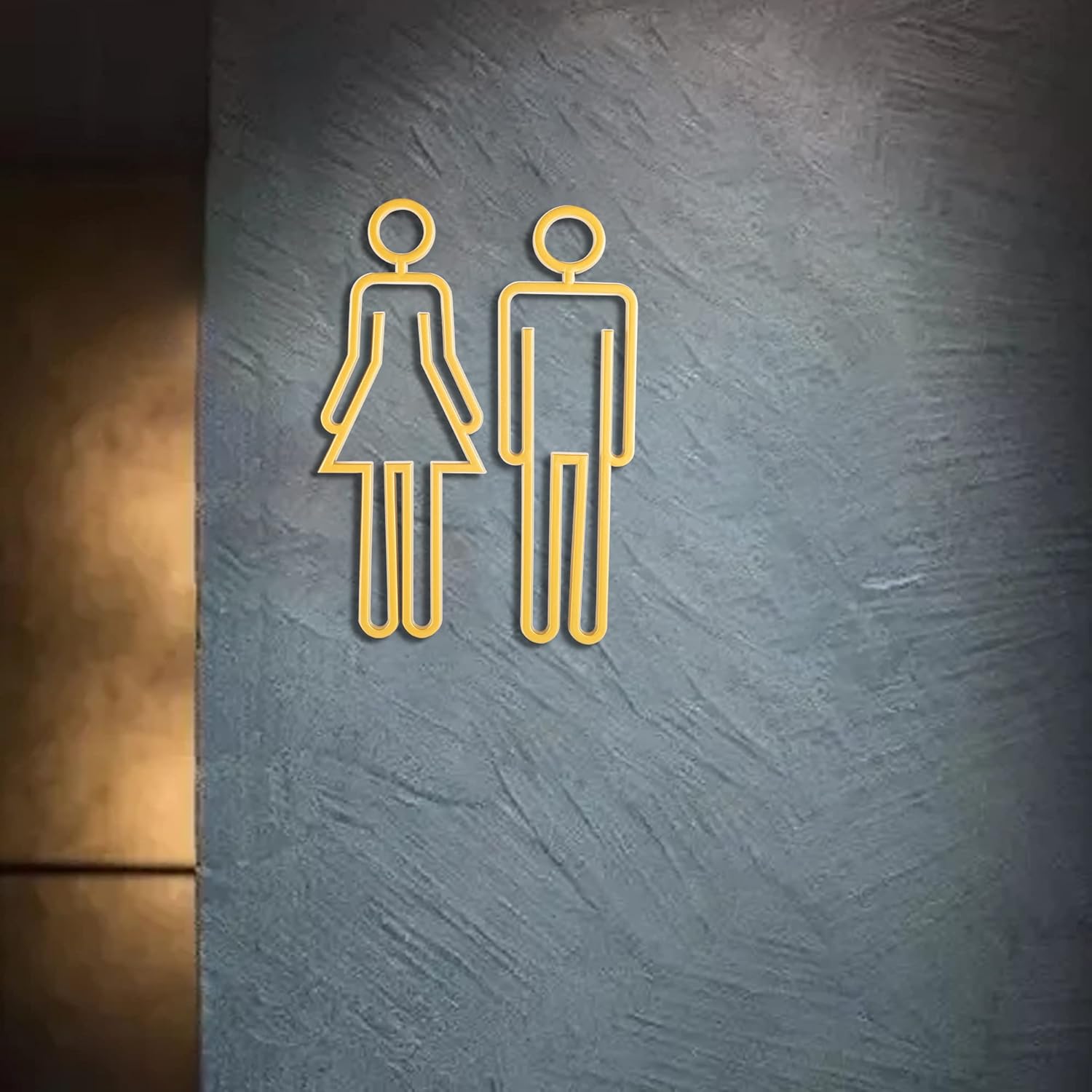 Acrylic Adhesive Backed Bathroom Sign Golden