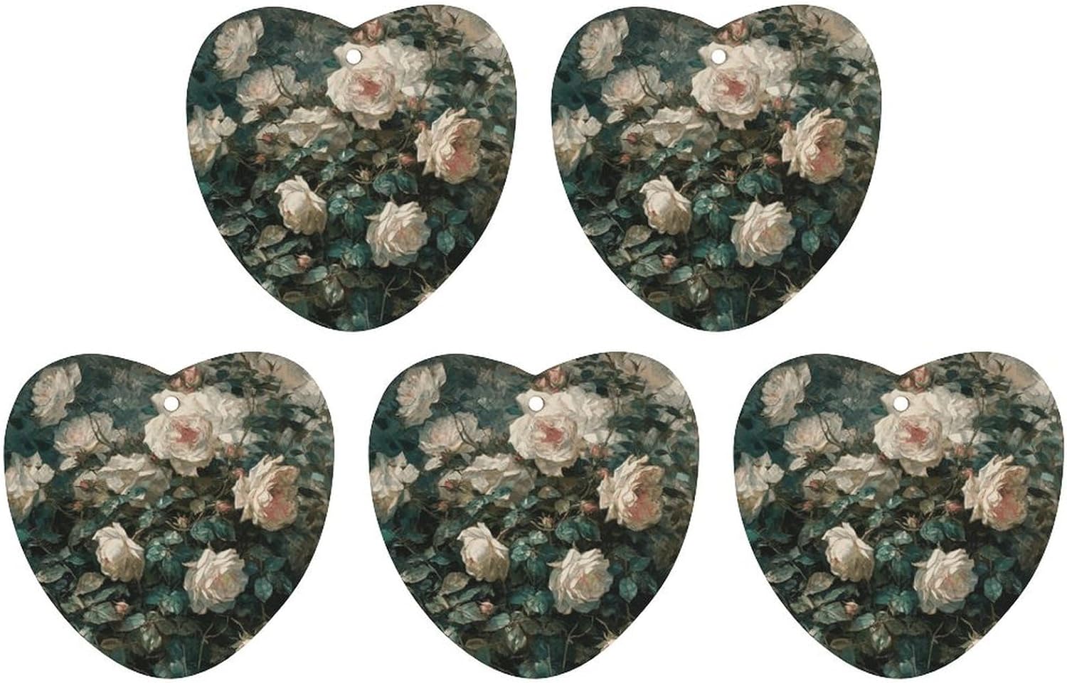 Roses Print Car Air Freshener 5 Pack Fragrance Hanging Sheets