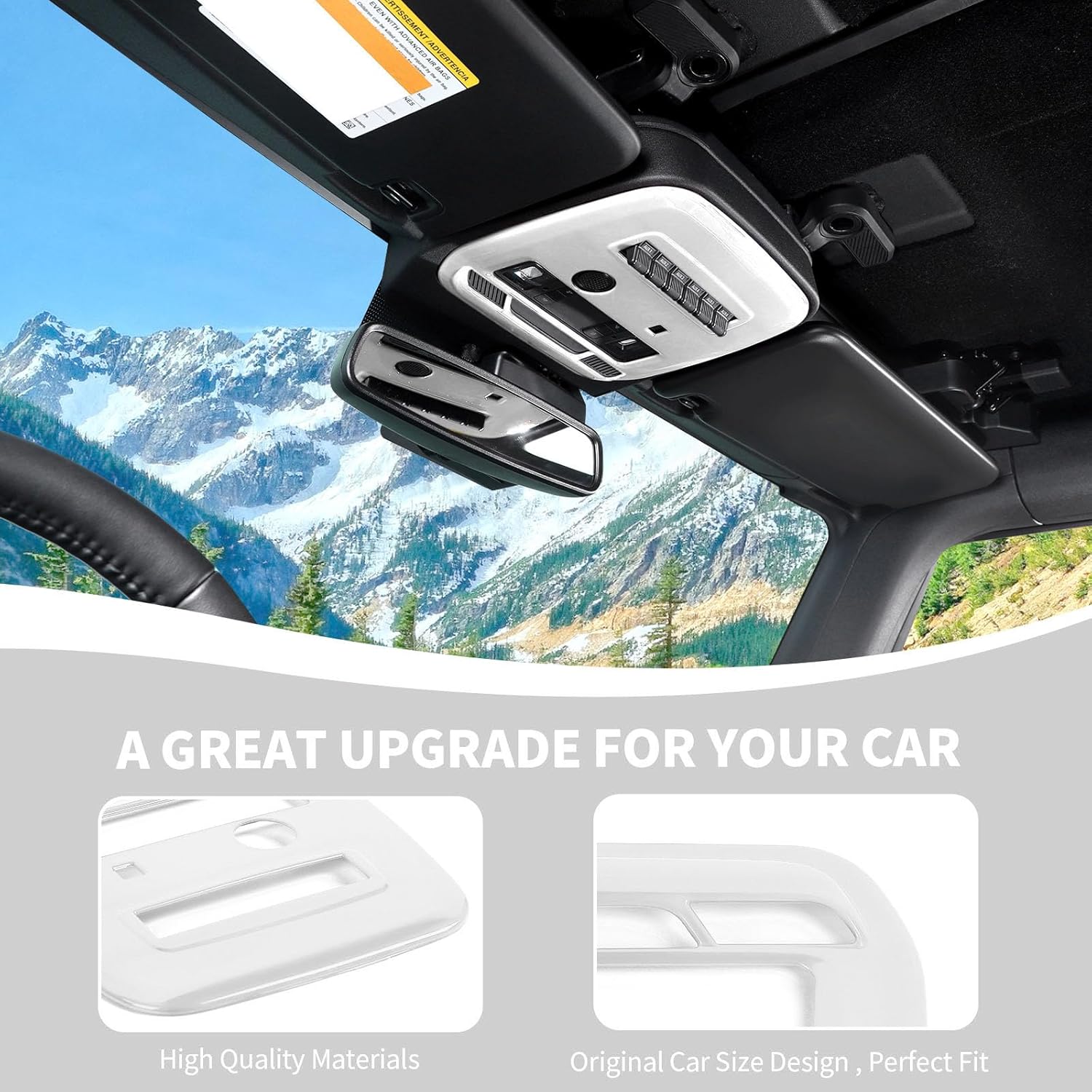 RAZPOY Bronco Front Reading Light Panel Trim Cover - White