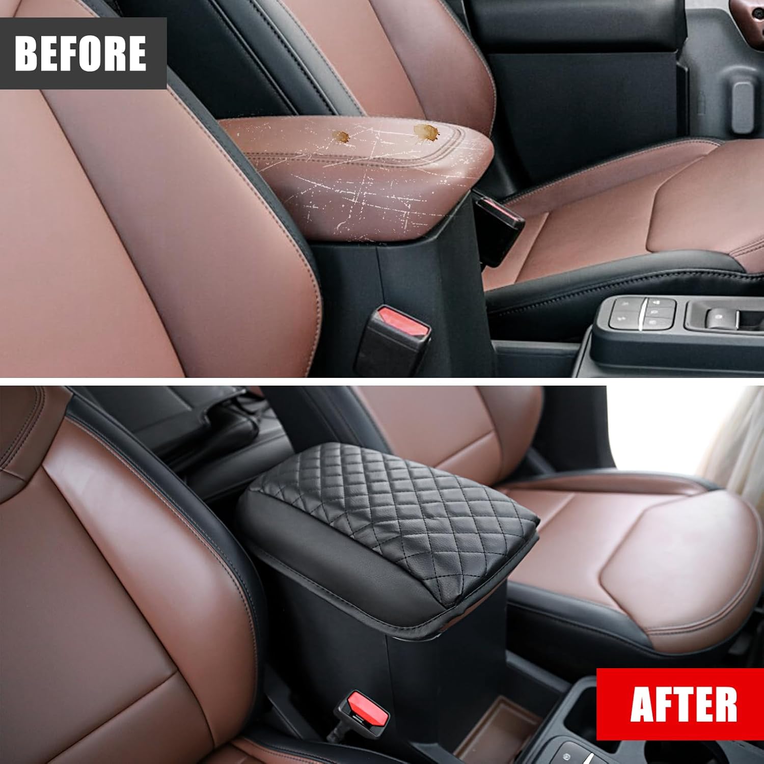 Mabett Center Console Armrest Cover for Ford Maverick 2022-2025 Black