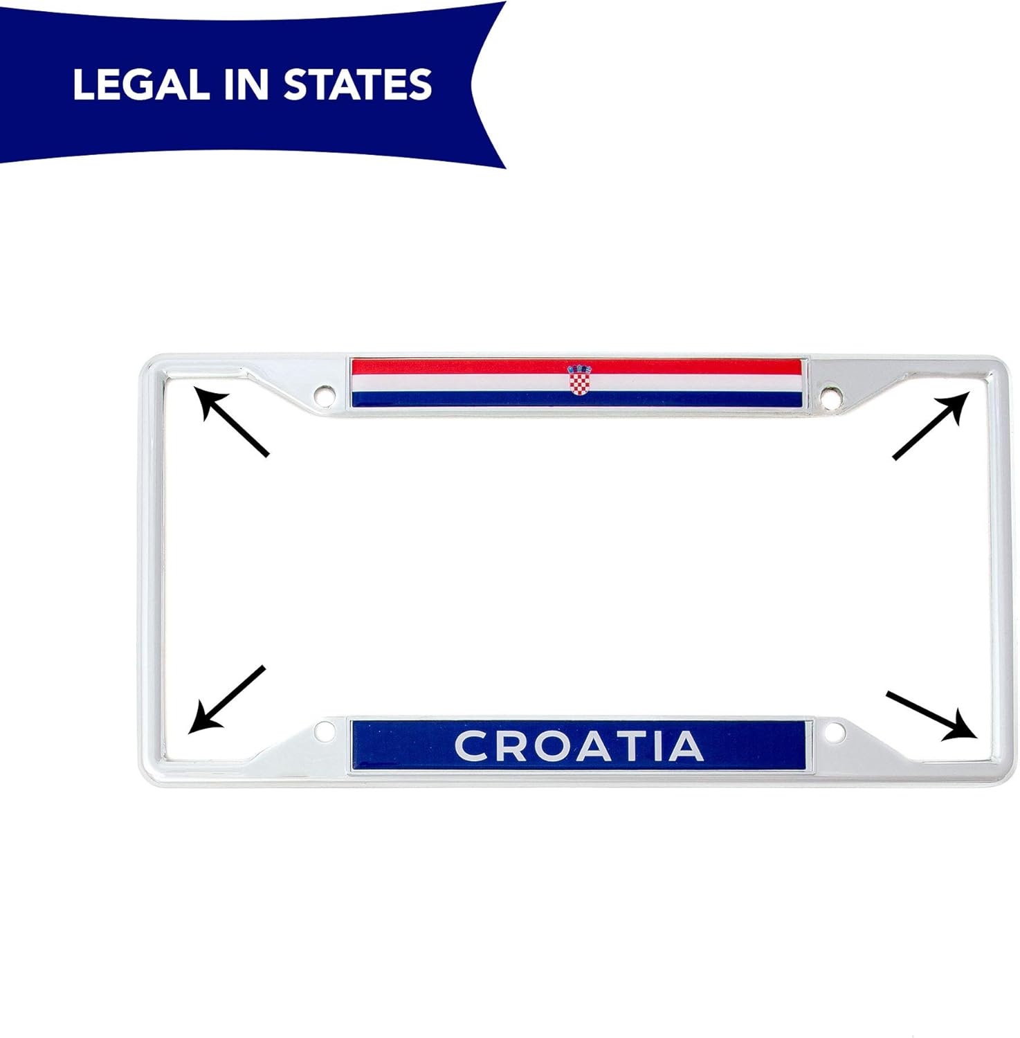 Desert Cactus Croatia Flag License Plate Frame