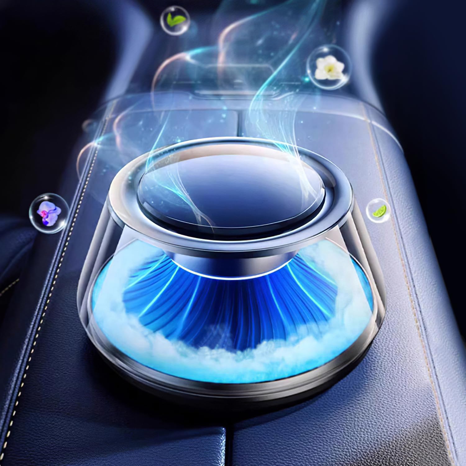 Smart Car Air Freshener with 5 Light Modes and Dual Fragrance