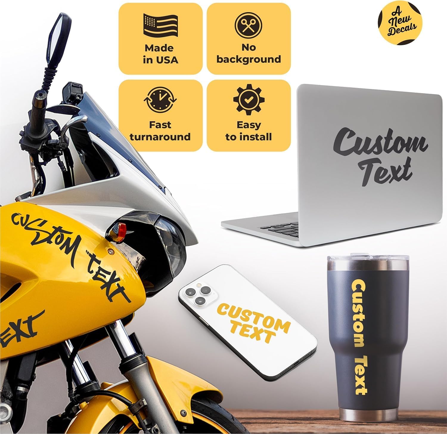 Custom Vinyl Lettering Sticker for Cars Trucks Boats Doors Windows Walls