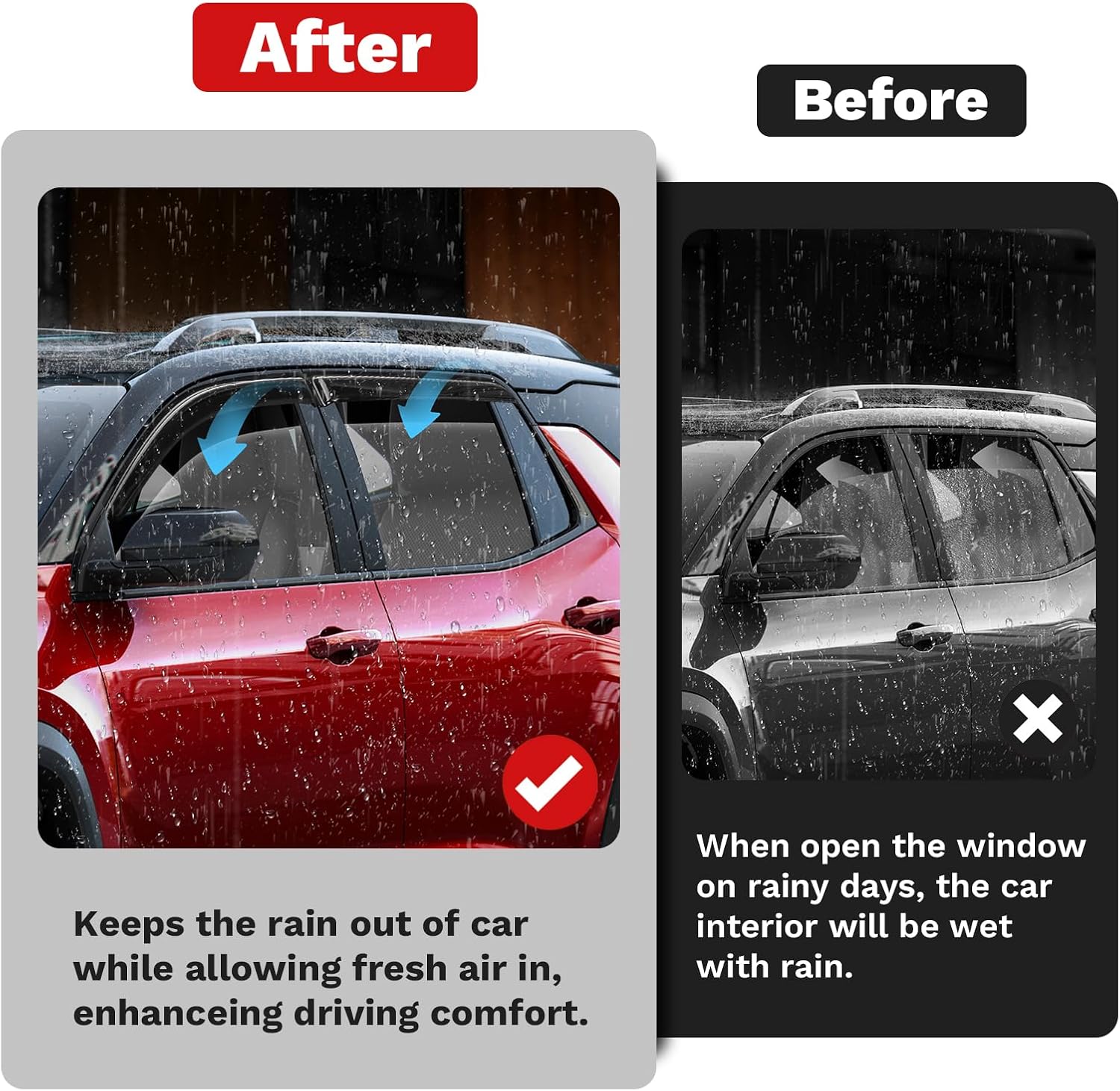 Canvcle Window Visors Rain Guards for 2025 2026 Chevrolet Equinox