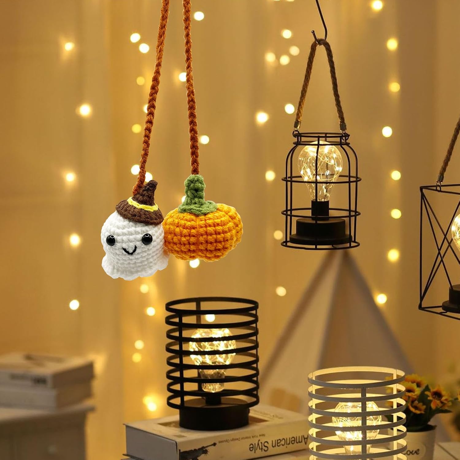 Crochet Car Mirror Halloween Accessories for Women and Teen