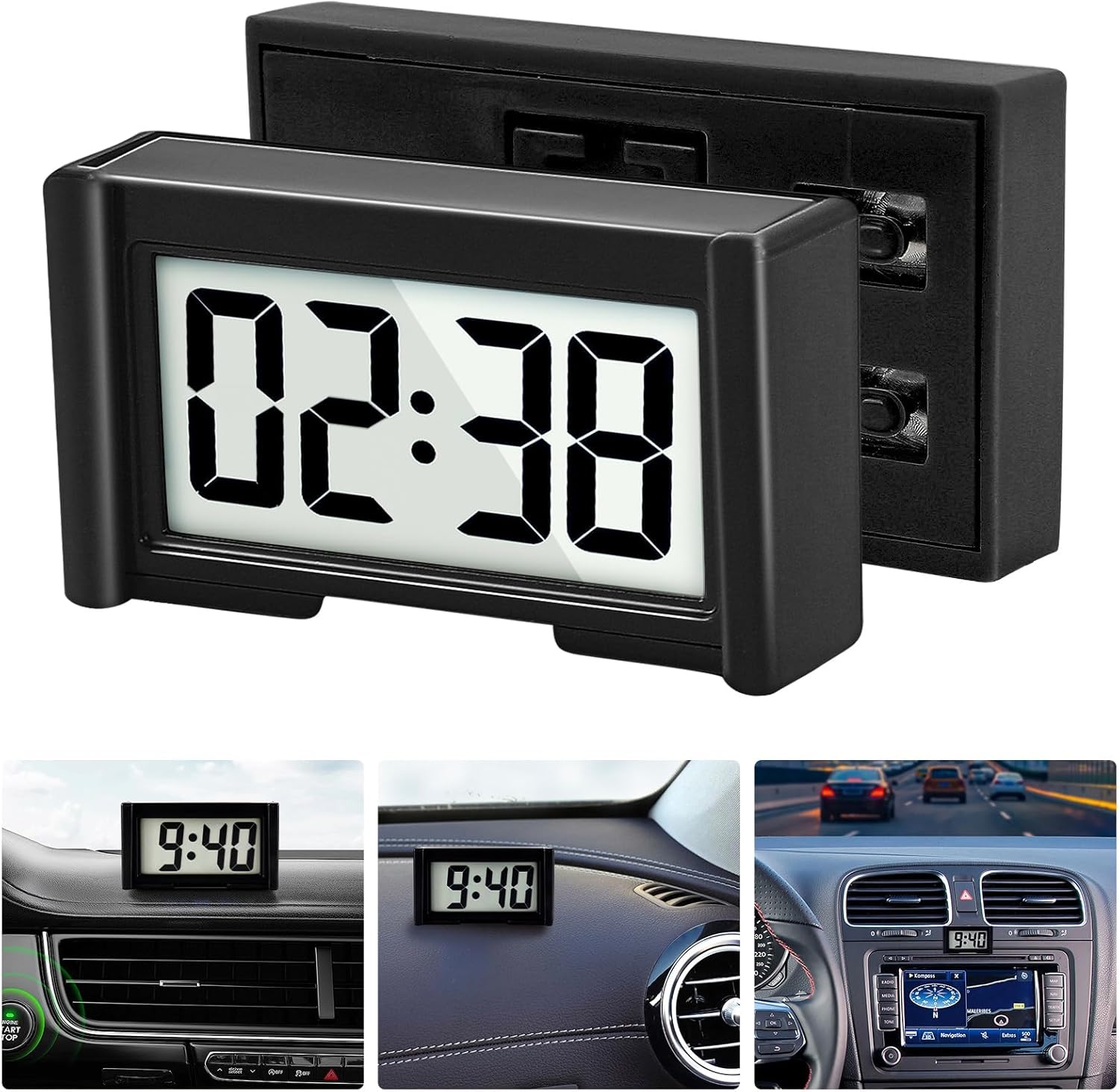Youngfly Small Digital Clock with Stopwatch Black