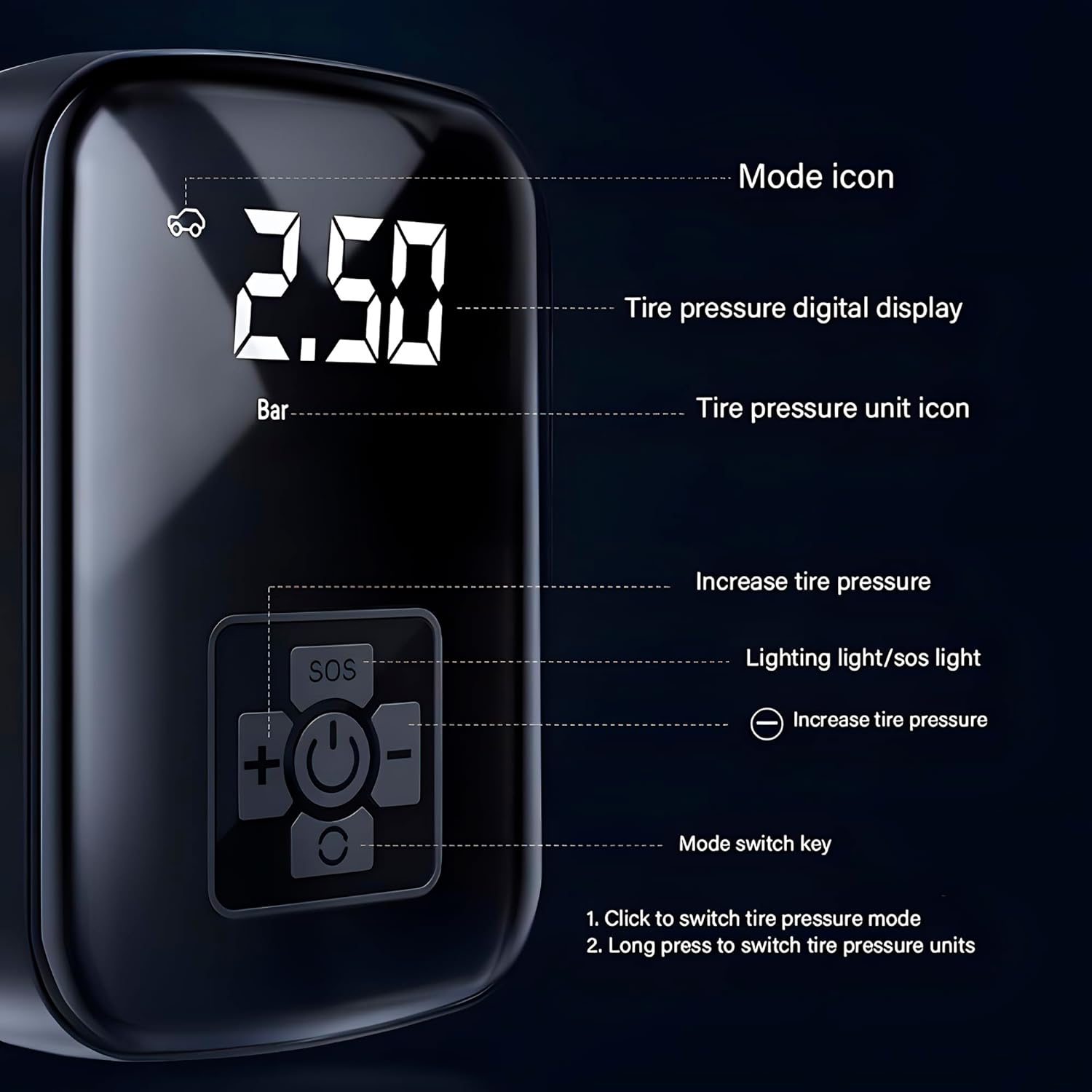 Portable Tire Inflator with 150 PSI Digital Gauge