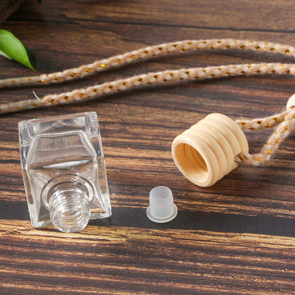 10 Pack Car Hanging Diffuser Empty Glass Bottles Decor
