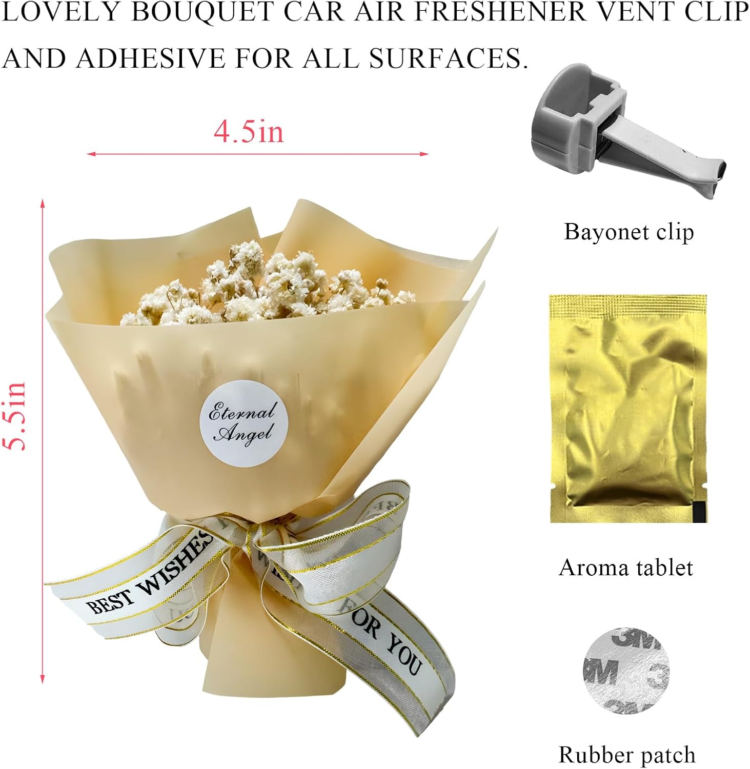 Mini Dried Flower Car Air Freshener with Clip