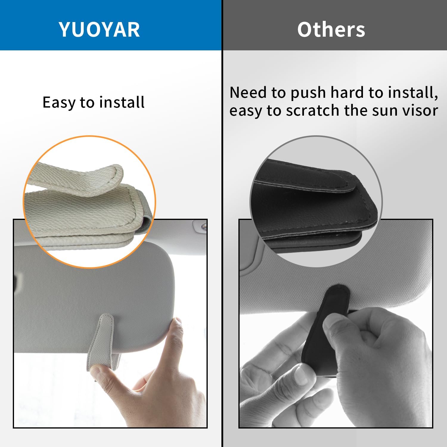 Yuoyar 2 Pack Magnetic Sunglass Holder for Car Visor