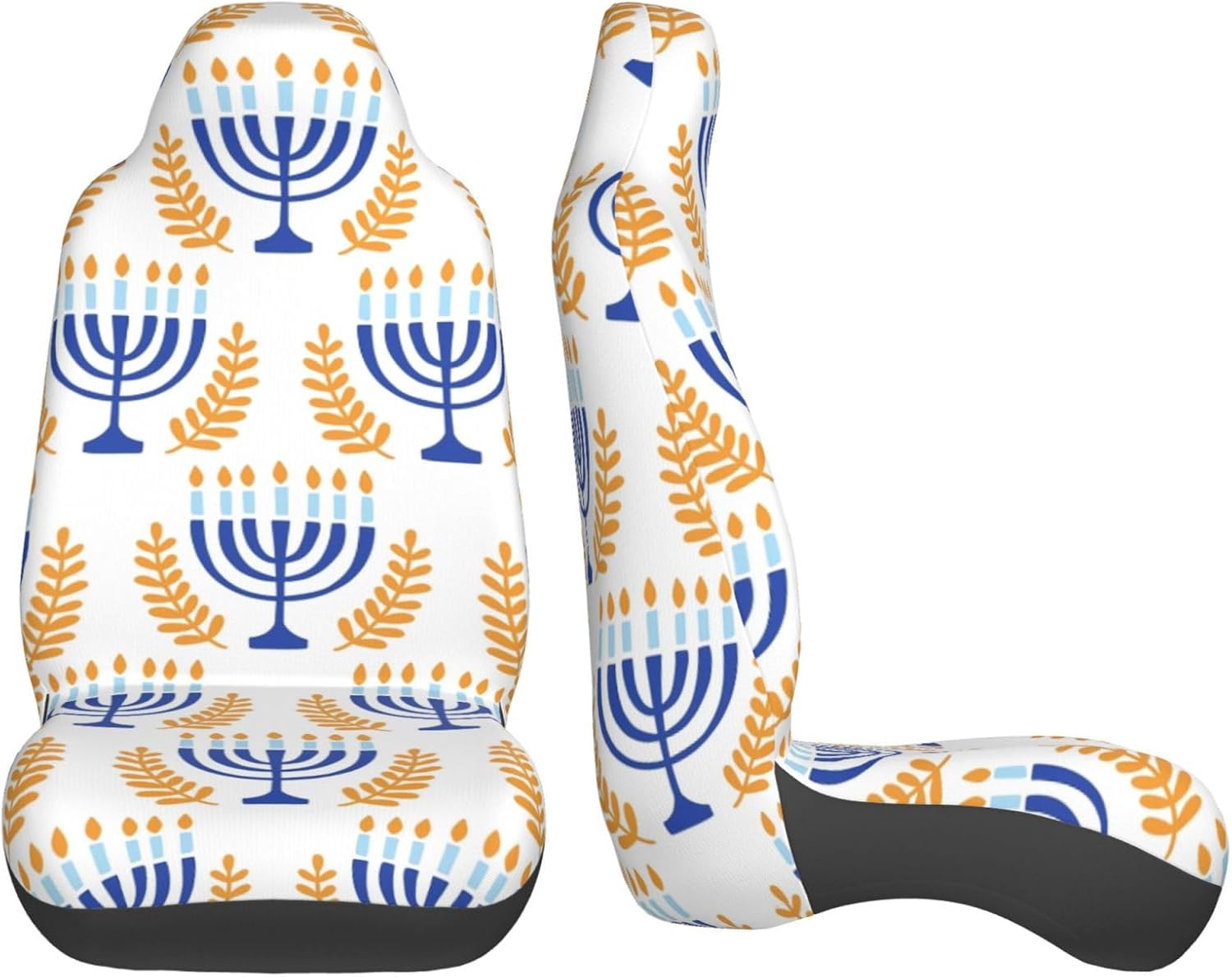 Hanukkah Menorah Car Seat Covers Set of 2 Universal Fit