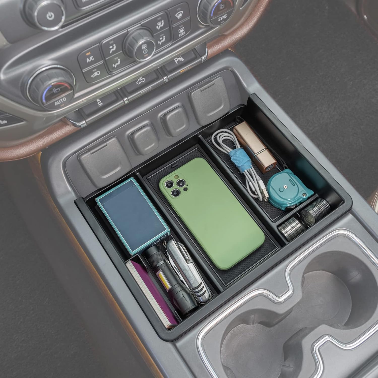 JKCOVER Center Console Organizer for Chevy Silverado GMC Sierra 2014-2018