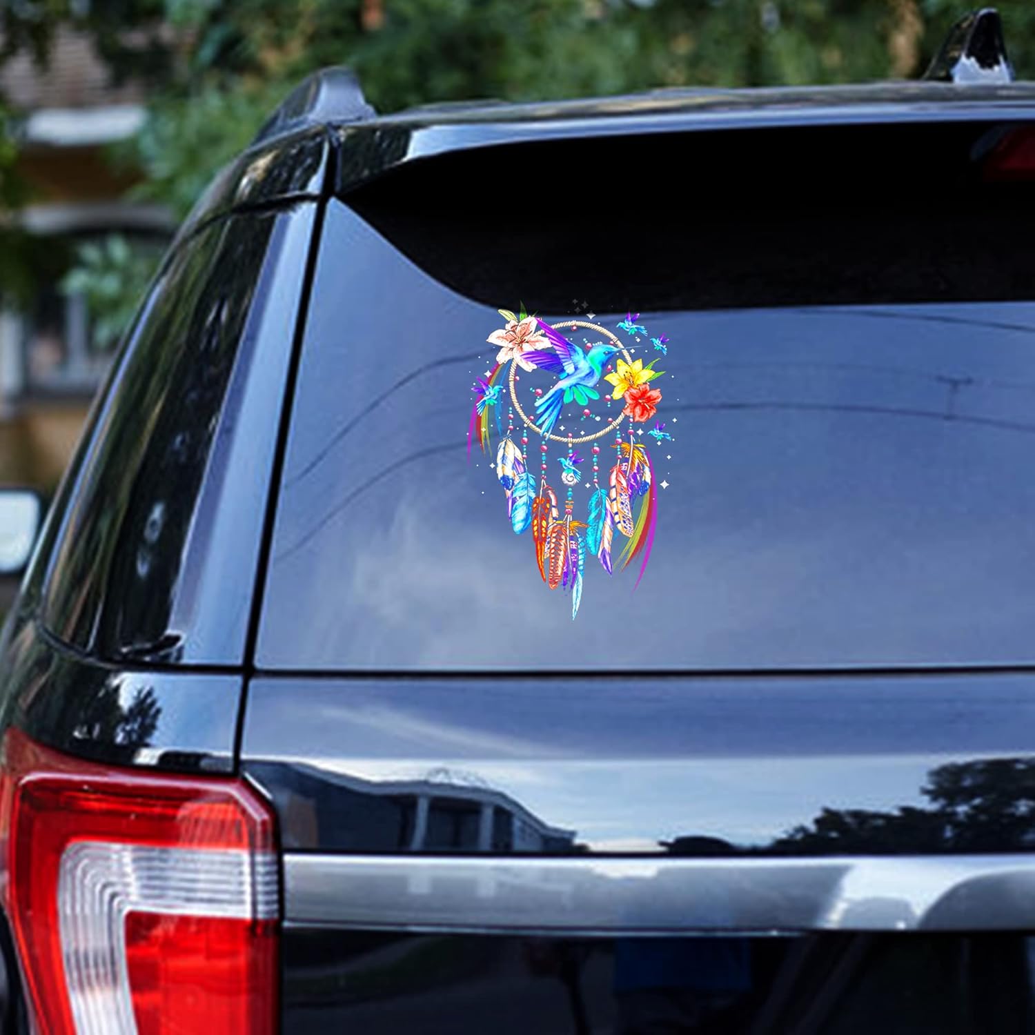 Colorful Dreamcatcher Hummingbird Car Decal