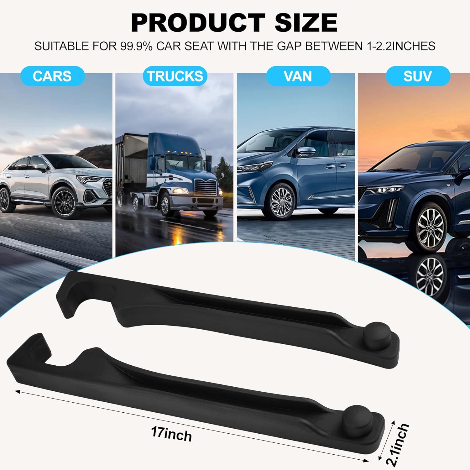 Car Seat Gap Filler Set of 2 Universal Fit for Most Cars