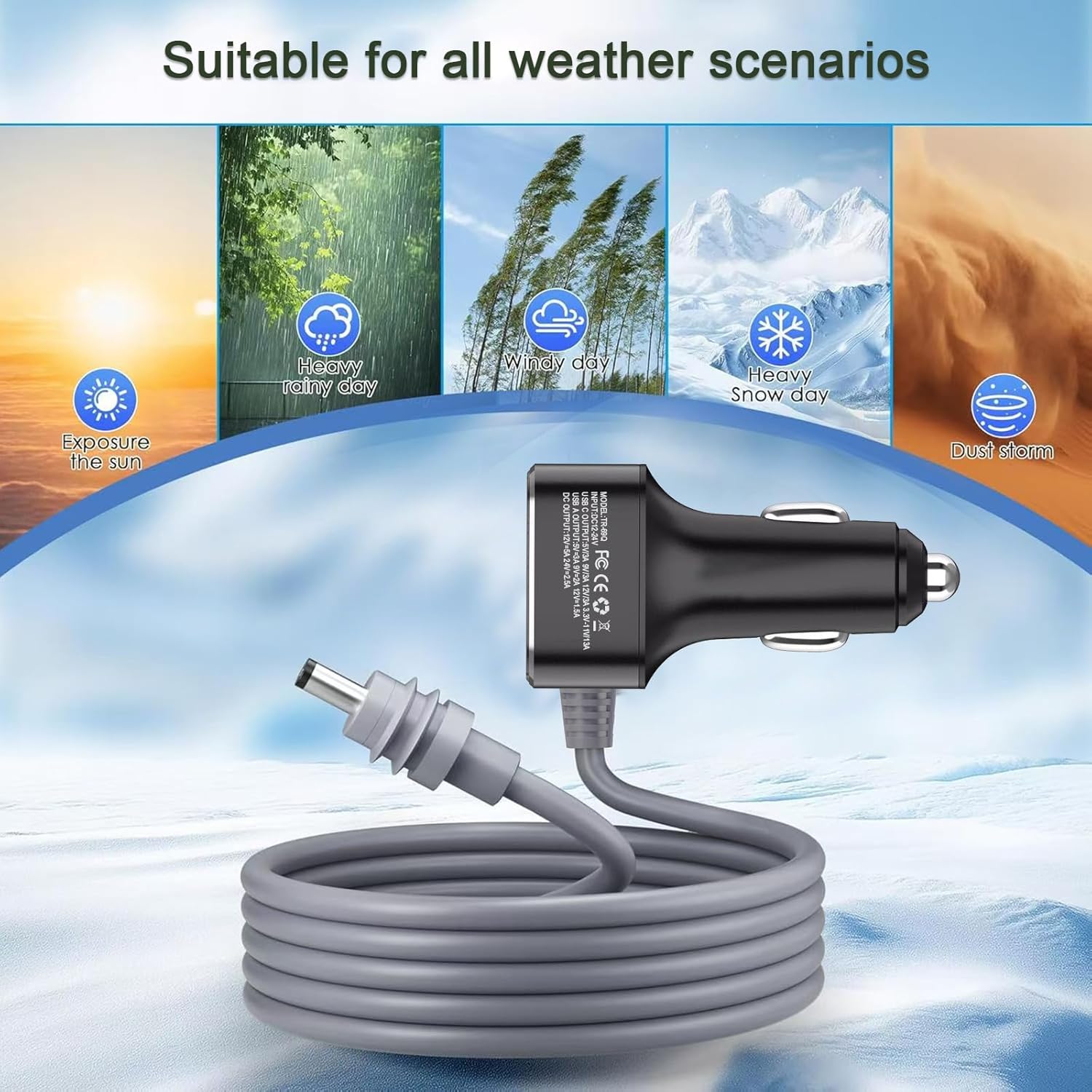 Welangle 3 in 1 Car Power Cable for Starlink Mini