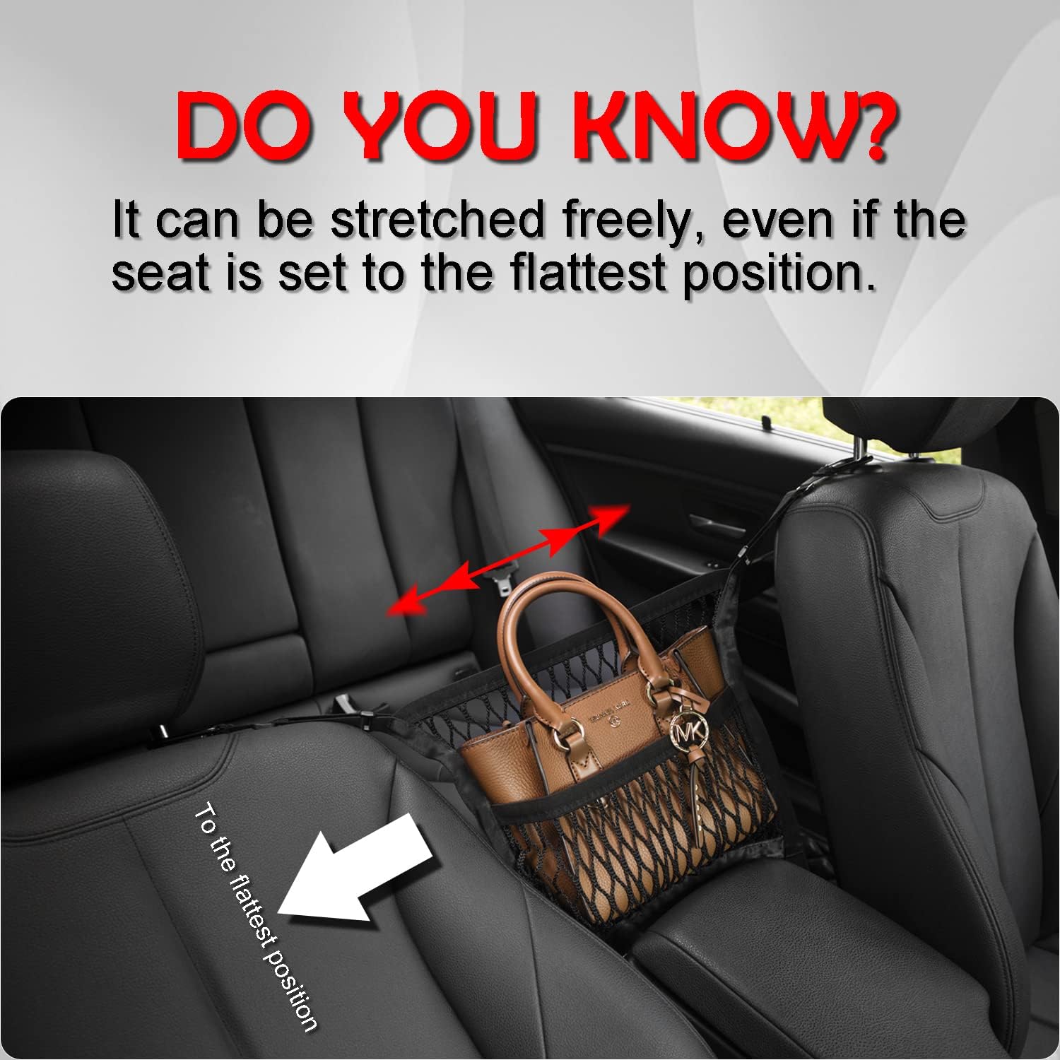 AMEIQ 3 Layer Car Seat Organizer with Pet Barrier and Purse Holder
