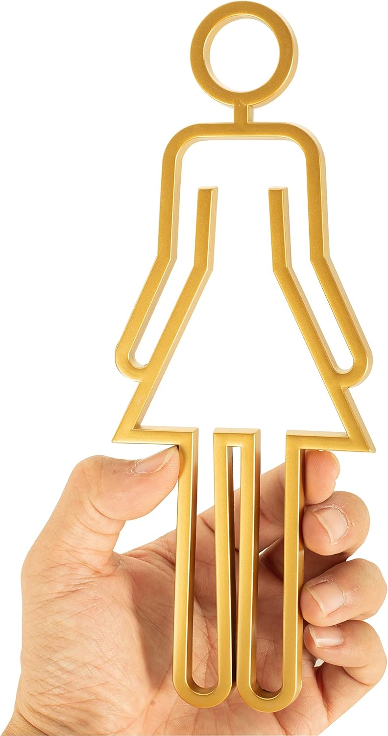 Acrylic Adhesive Backed Bathroom Sign Golden