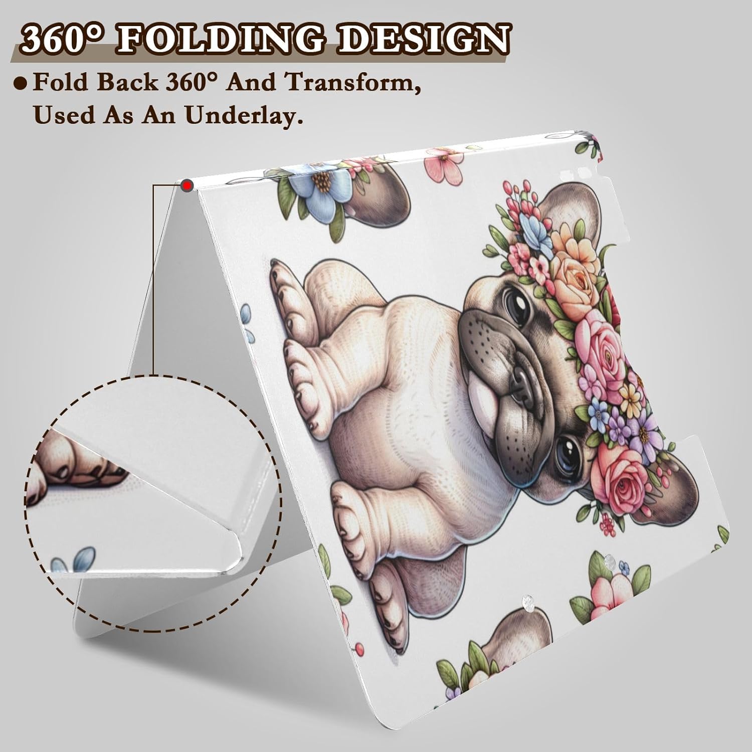 French Bulldog Flower Crown Clipboard A4 Size Waterproof Folder