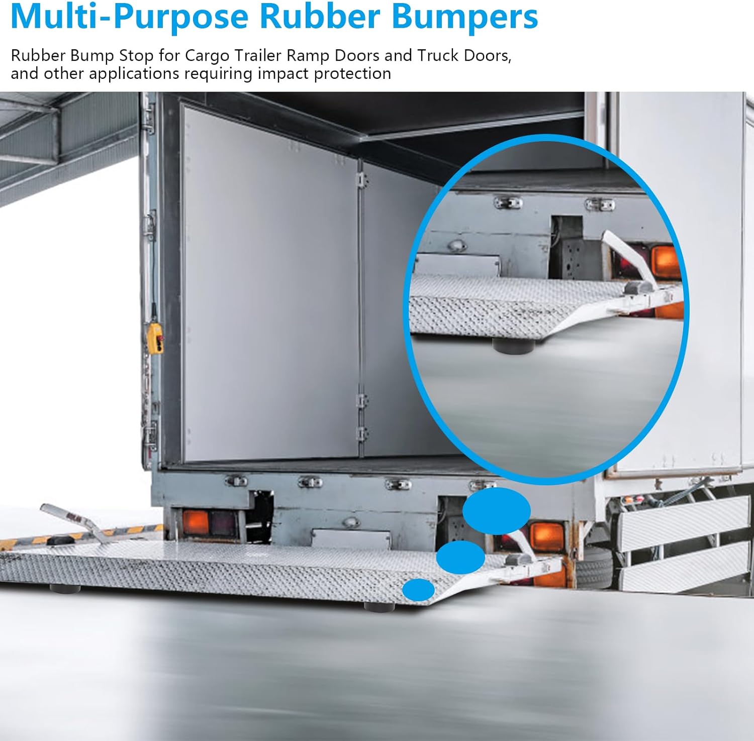 Trailer Ramp Door Rubber Bumpers 4-Pack with Screw Kit