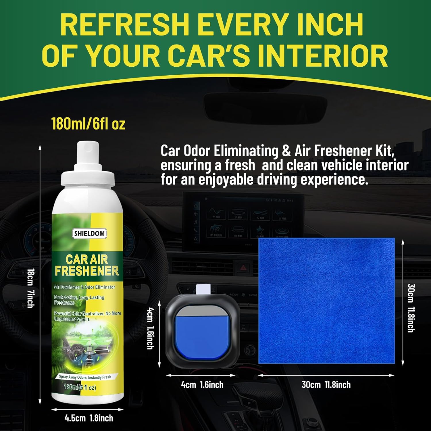 SHIELDOM Car Odor Eliminator Spray 6oz