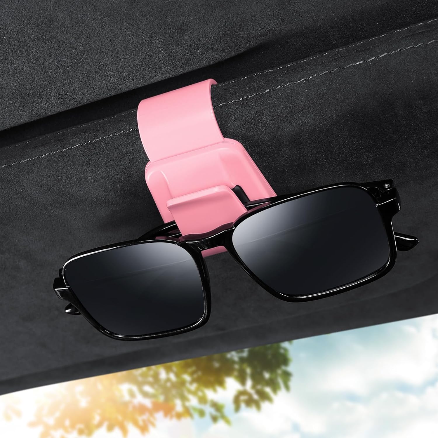 2 Pack 2 in 1 Sunglass Holder for Car Visor