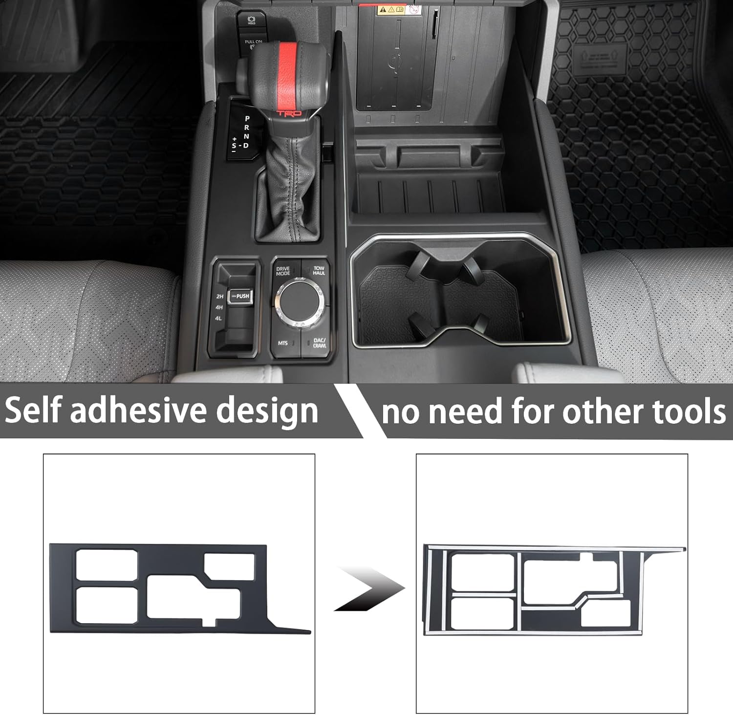JDMCAR Gear Shift Panel Trim Cover for Toyota Tundra Sequoia 2022-2025