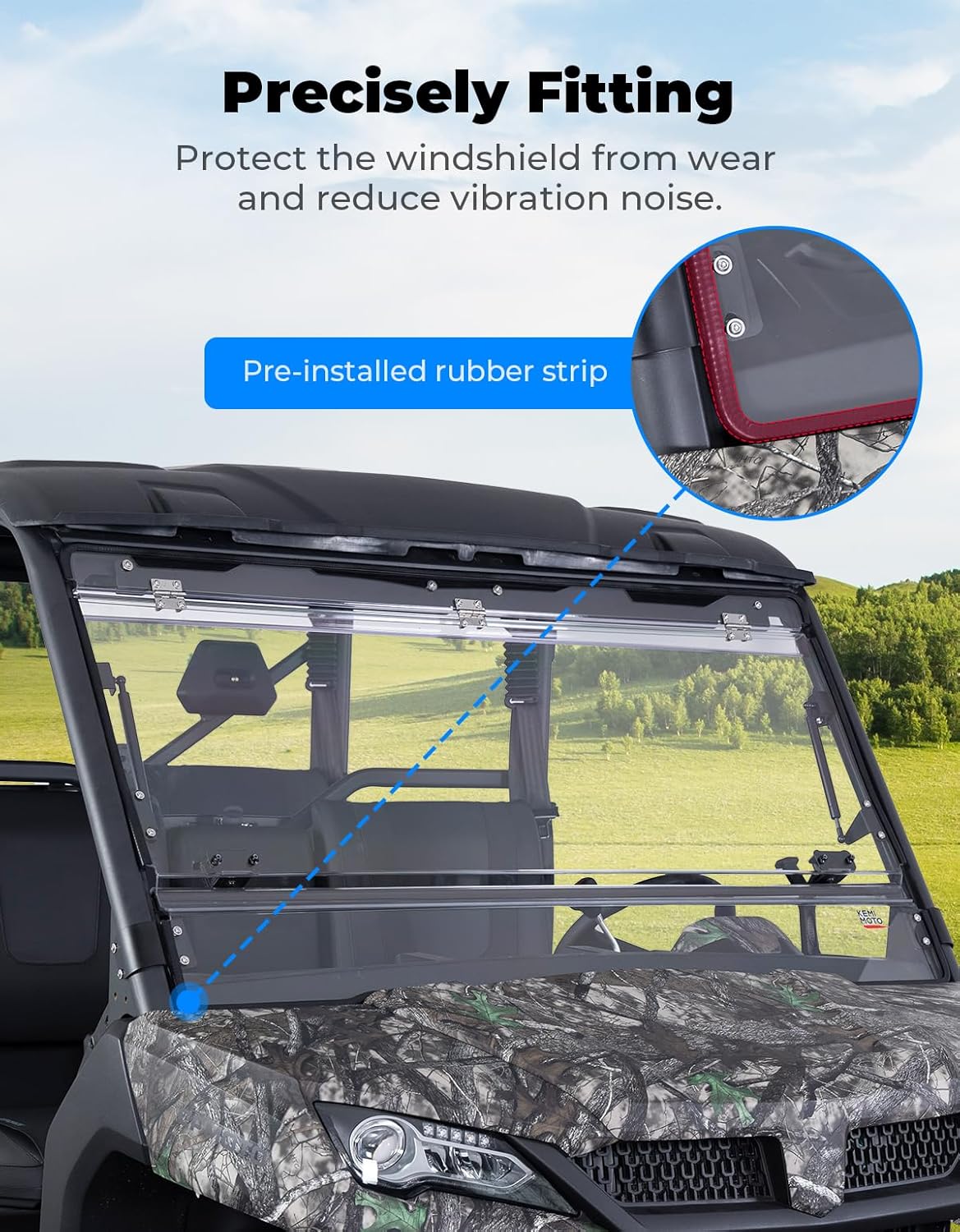 KEMIMOTO Flip Front Windshield for CFMOTO Uforce 1000 1000 XL