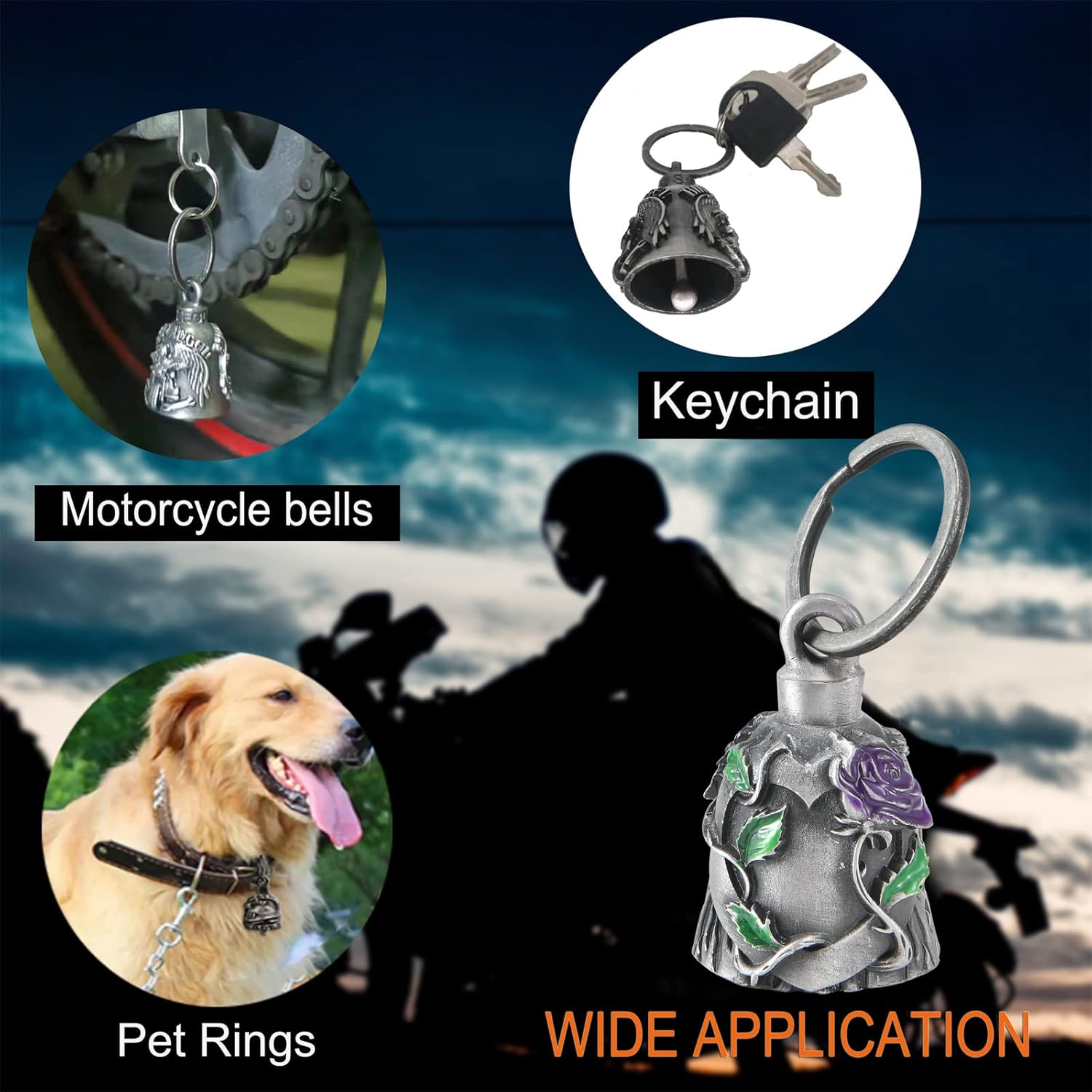 Rider Vibe 2Pack Motorcycle Bell with Hanger Keychain