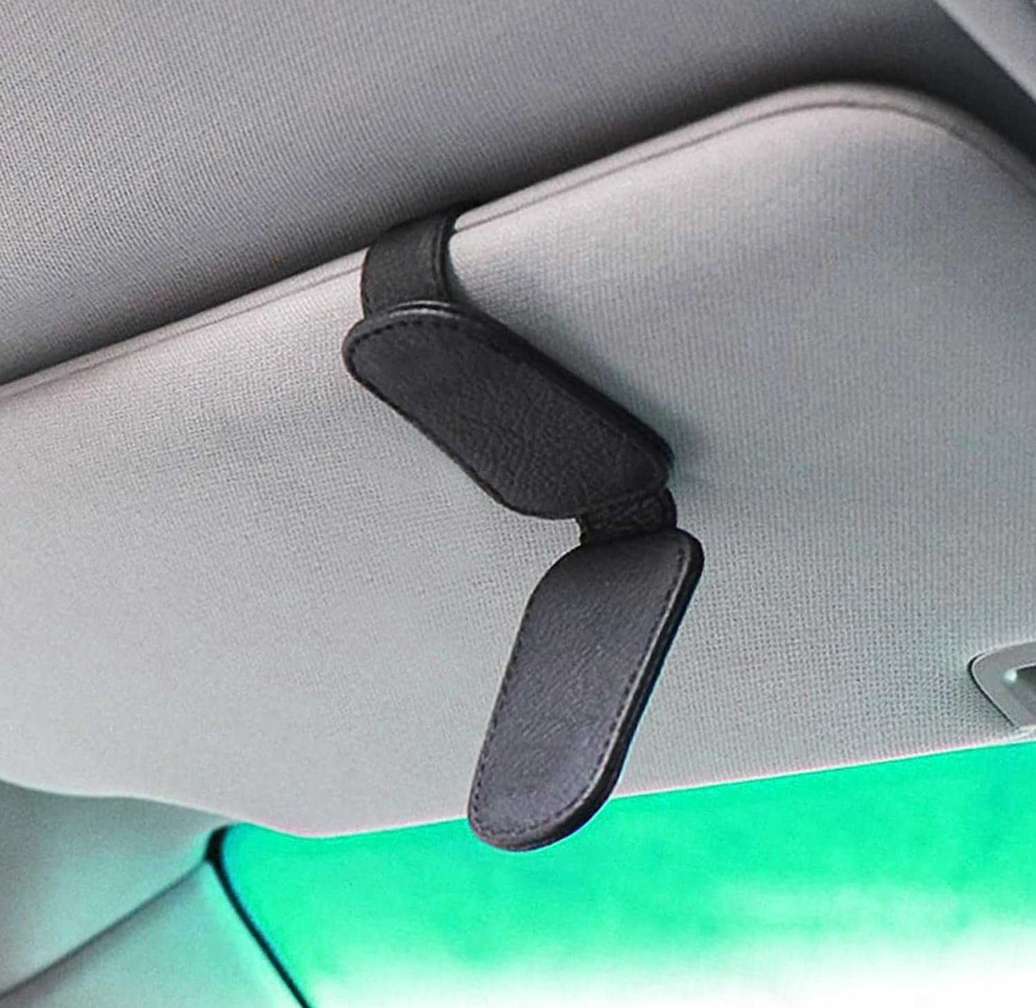 Vibrant Sunflower Magnetic Leather Car Visor Clip