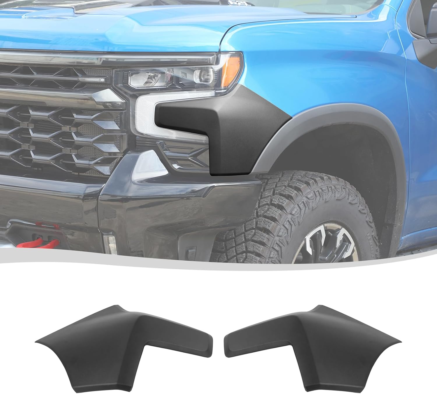Voodonala Chevy Silverado ZR2 Front Hood Cowl Body Armor Matte Black