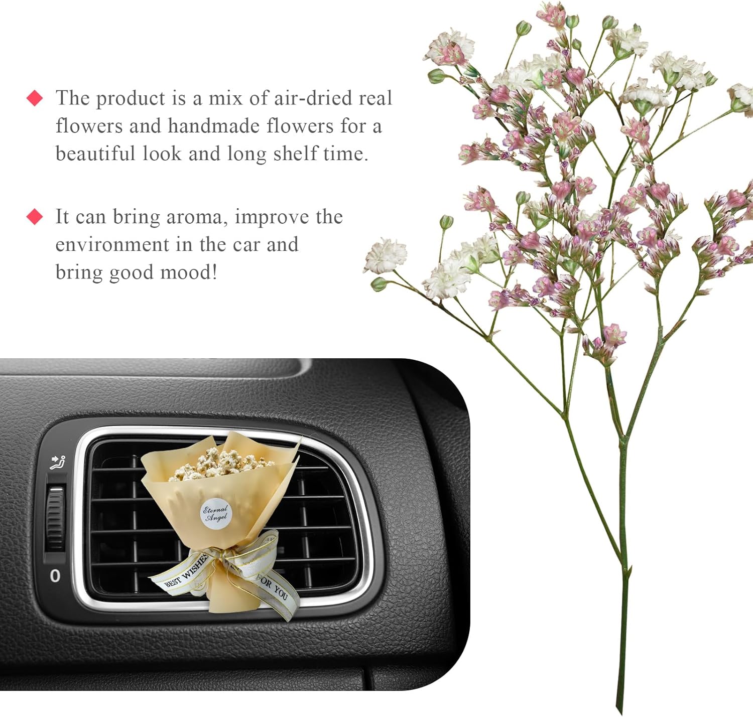 Mini Dried Flower Car Air Freshener with Clip