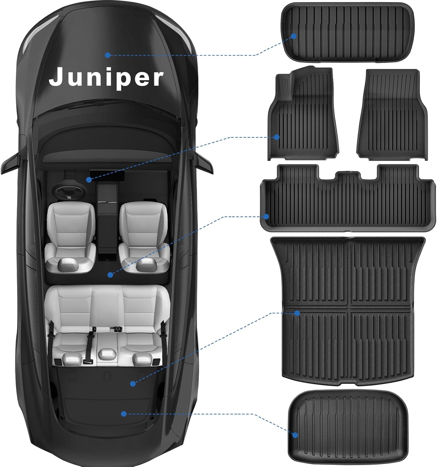 2025 Tesla Model Y Juniper Floor Mats Set of 6
