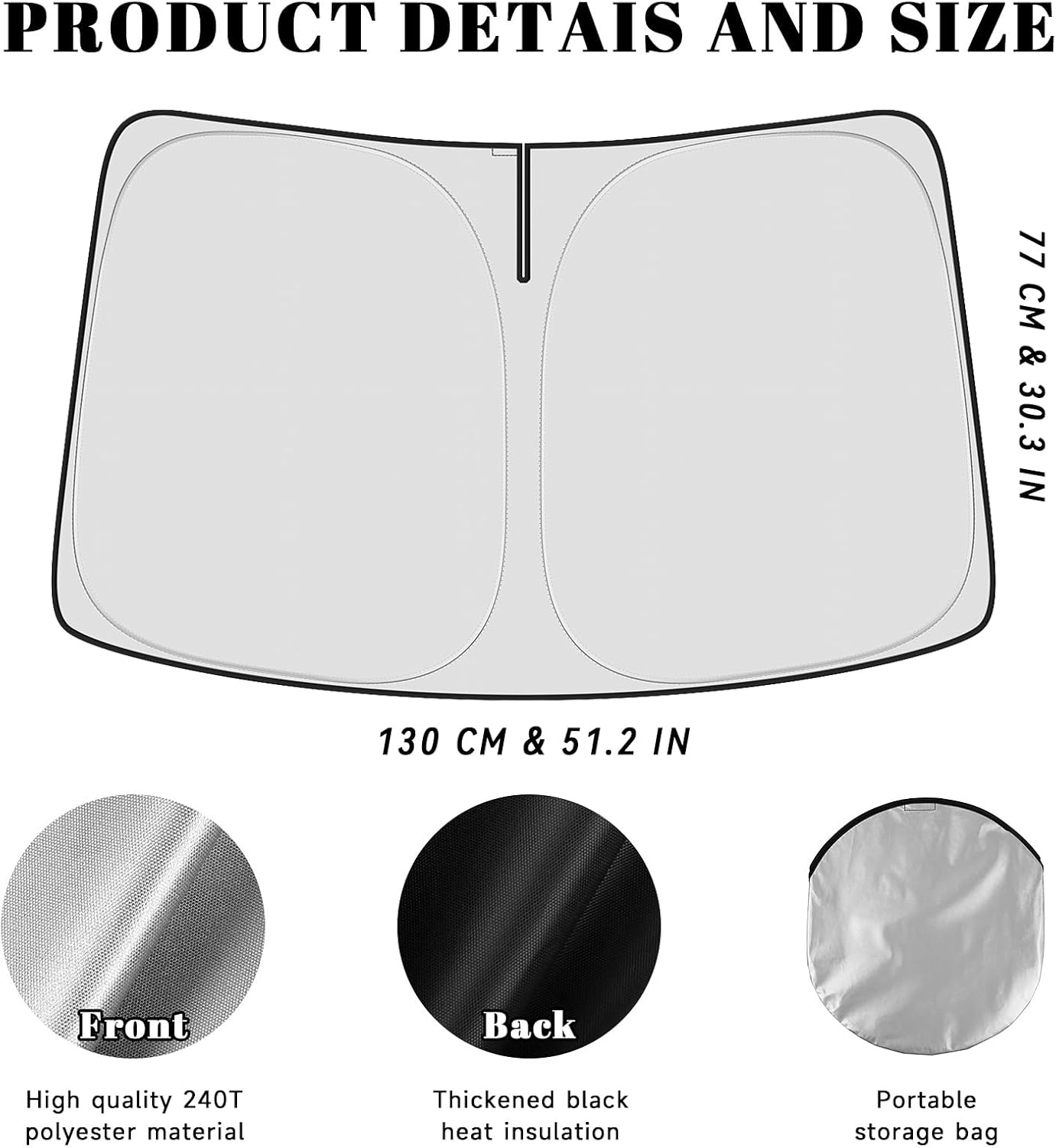 PeakPurit Car Windshield Sun Shade for Nissan 2018-2025 Kicks