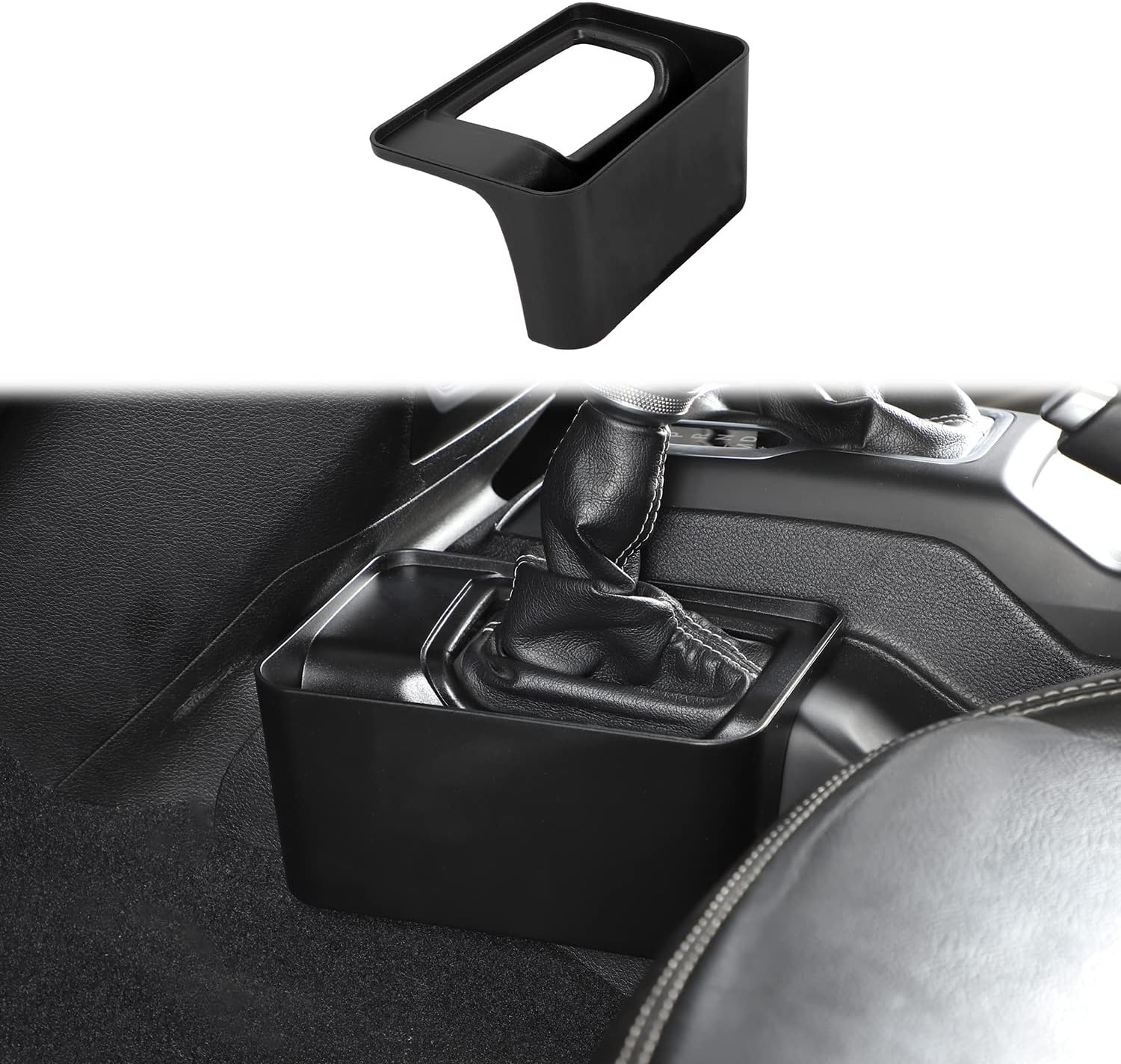 PDKLIN Jeep JL Gear Shift Organizer Tray Bin Black