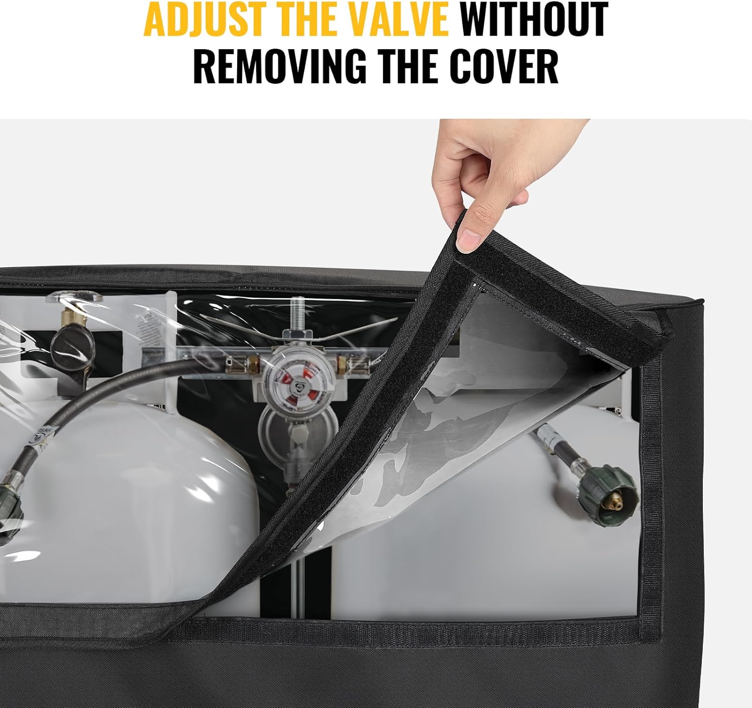 BougeRV Propane Tank Cover with Visible Valve Black