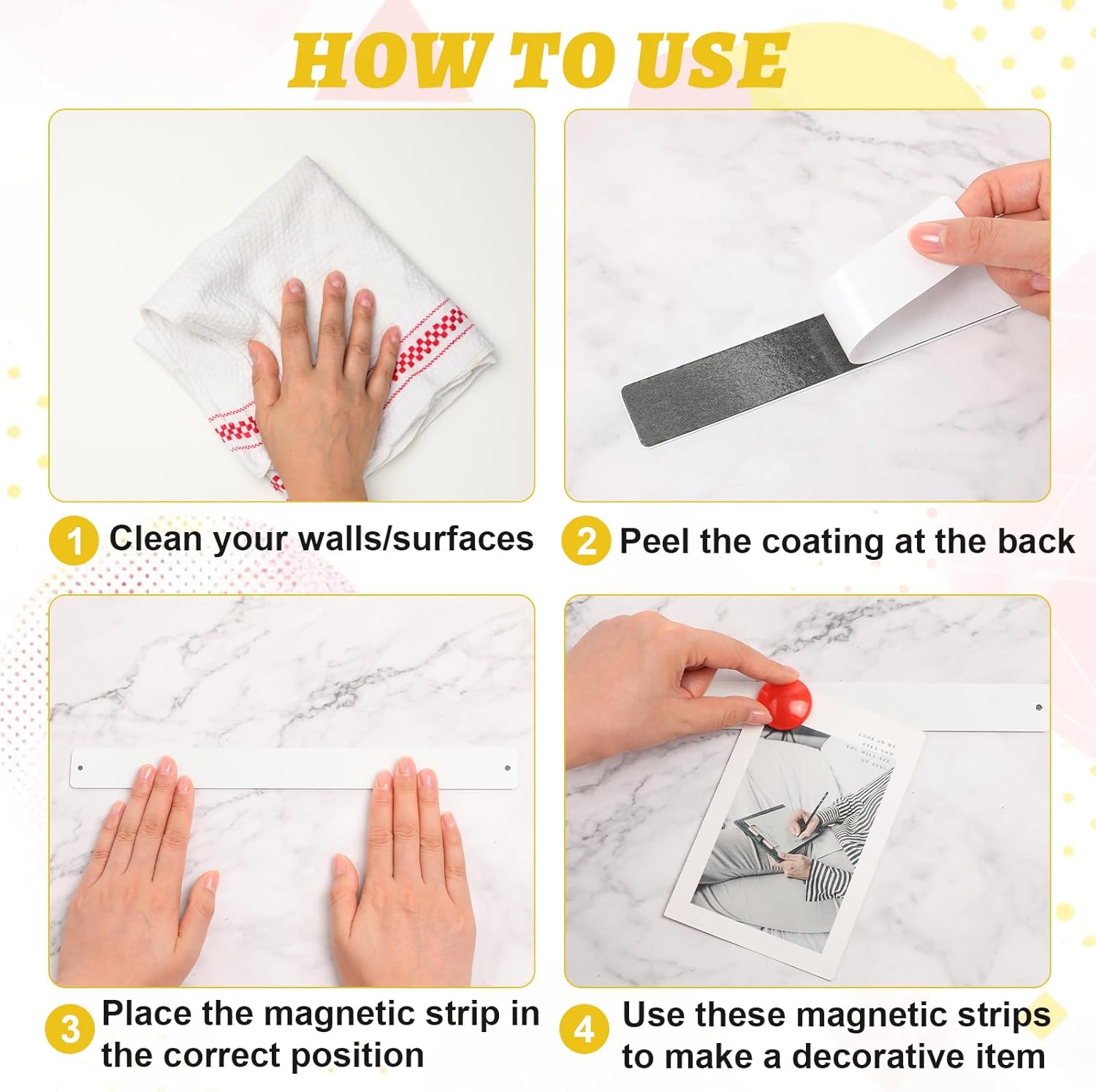 18 Pcs Magnet Bulletin Board Strips Frameless Stainless Steel