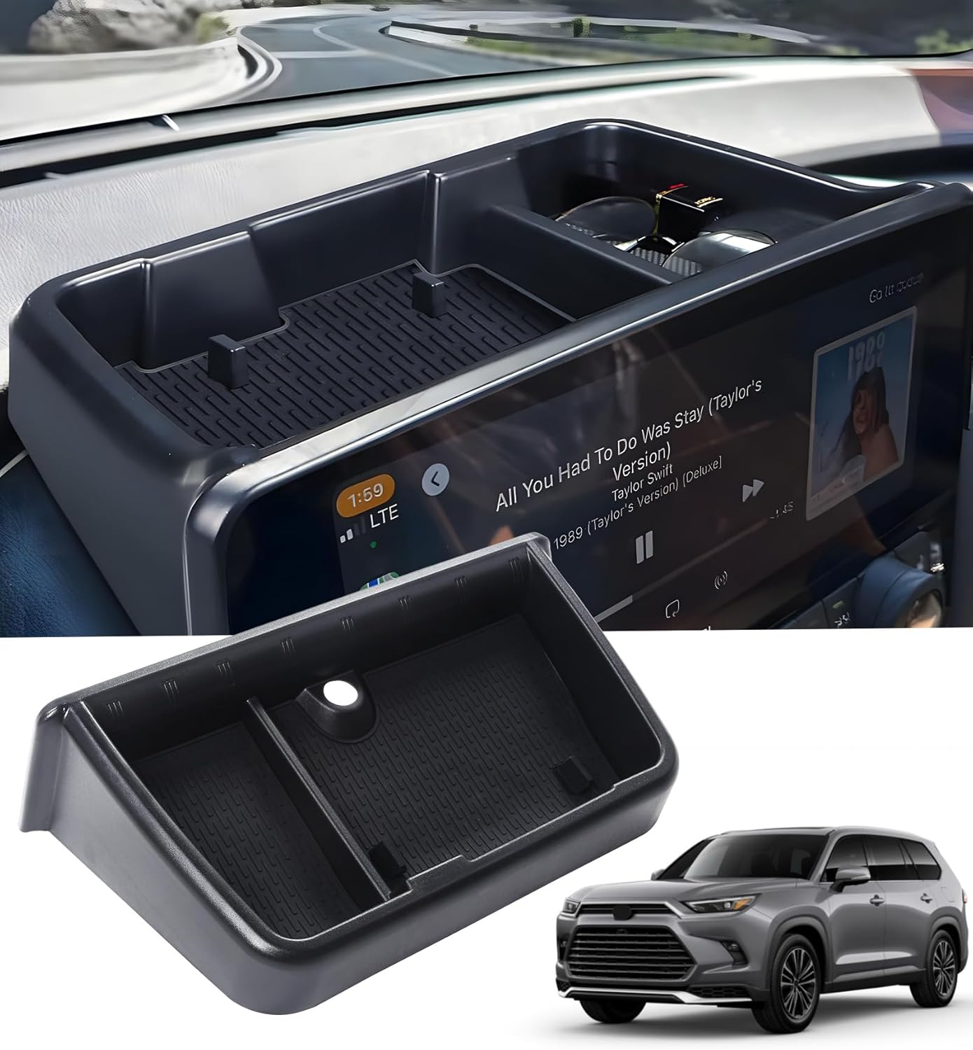 Dashboard Behind Screen Storage Box for Toyota Grand Highlander 2024 2025