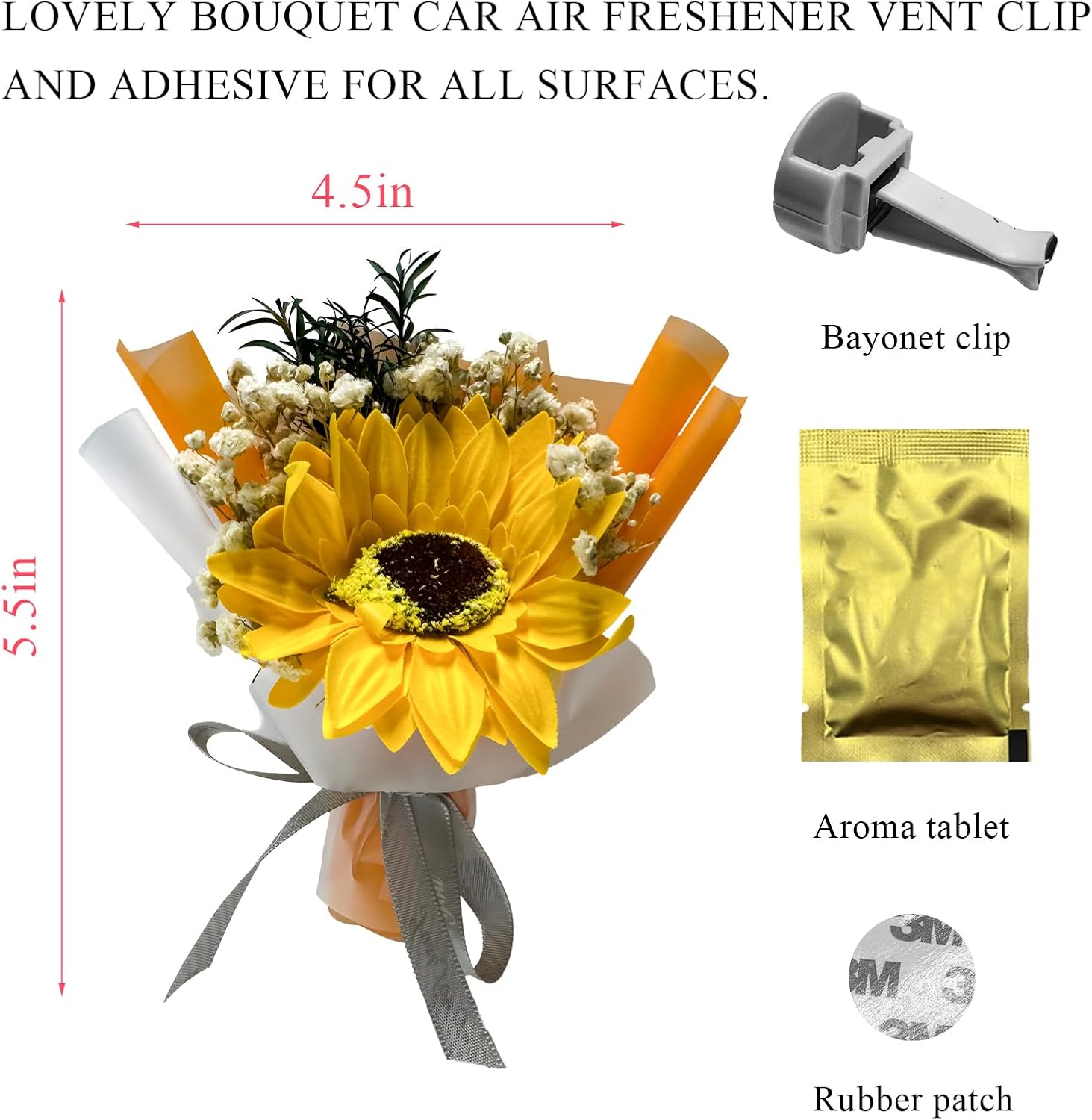 Mini Dried Flower Car Air Freshener with Clip 1