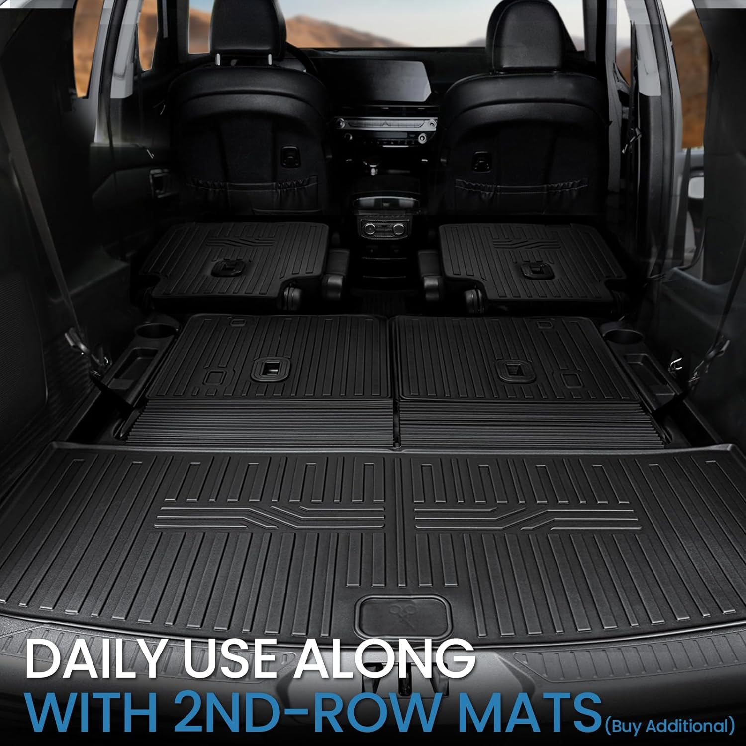 JOULARISE Ford Explorer Cargo Mat with Backrest 2020-2025
