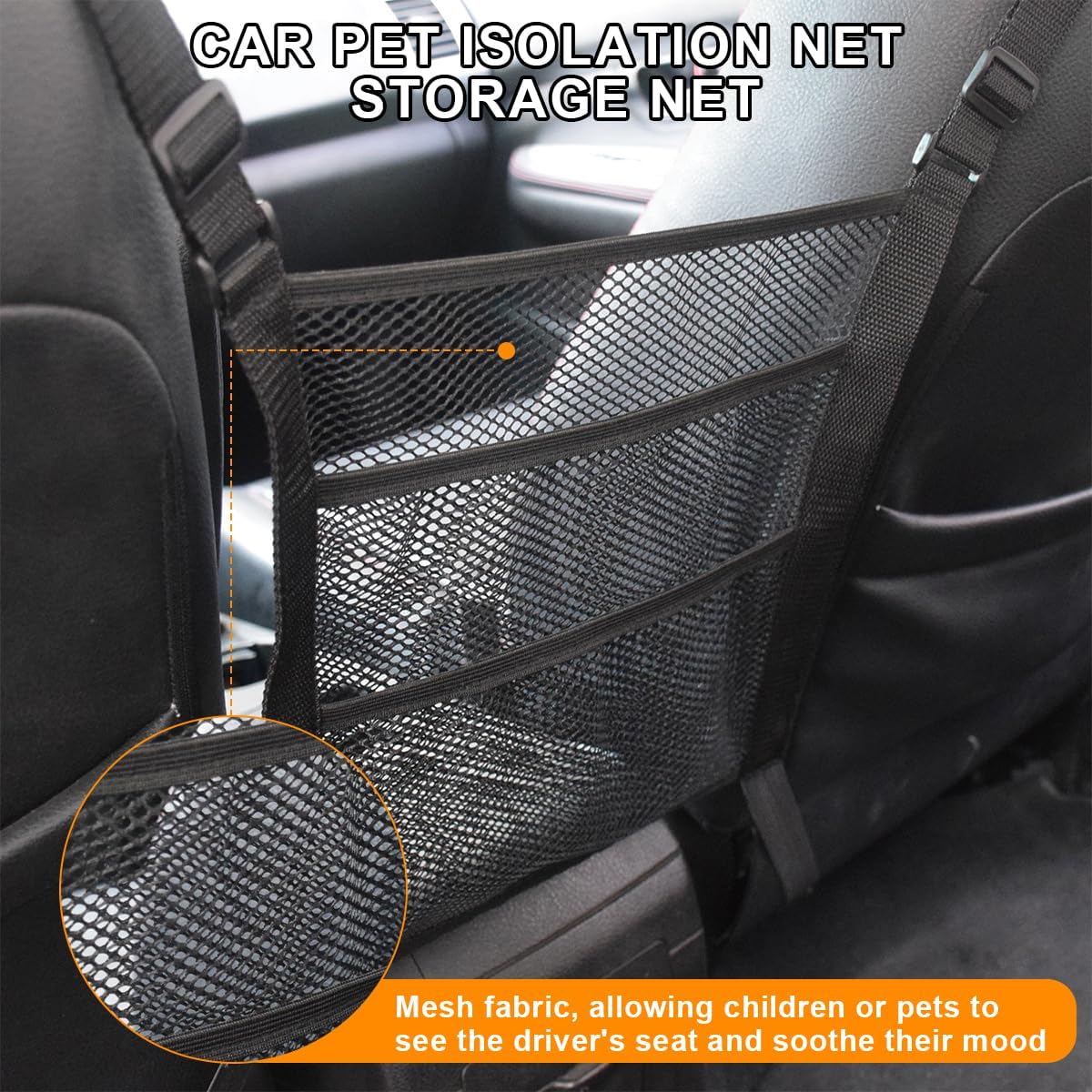 Zipelo 3 Layer Car Mesh Organizer with Hooks