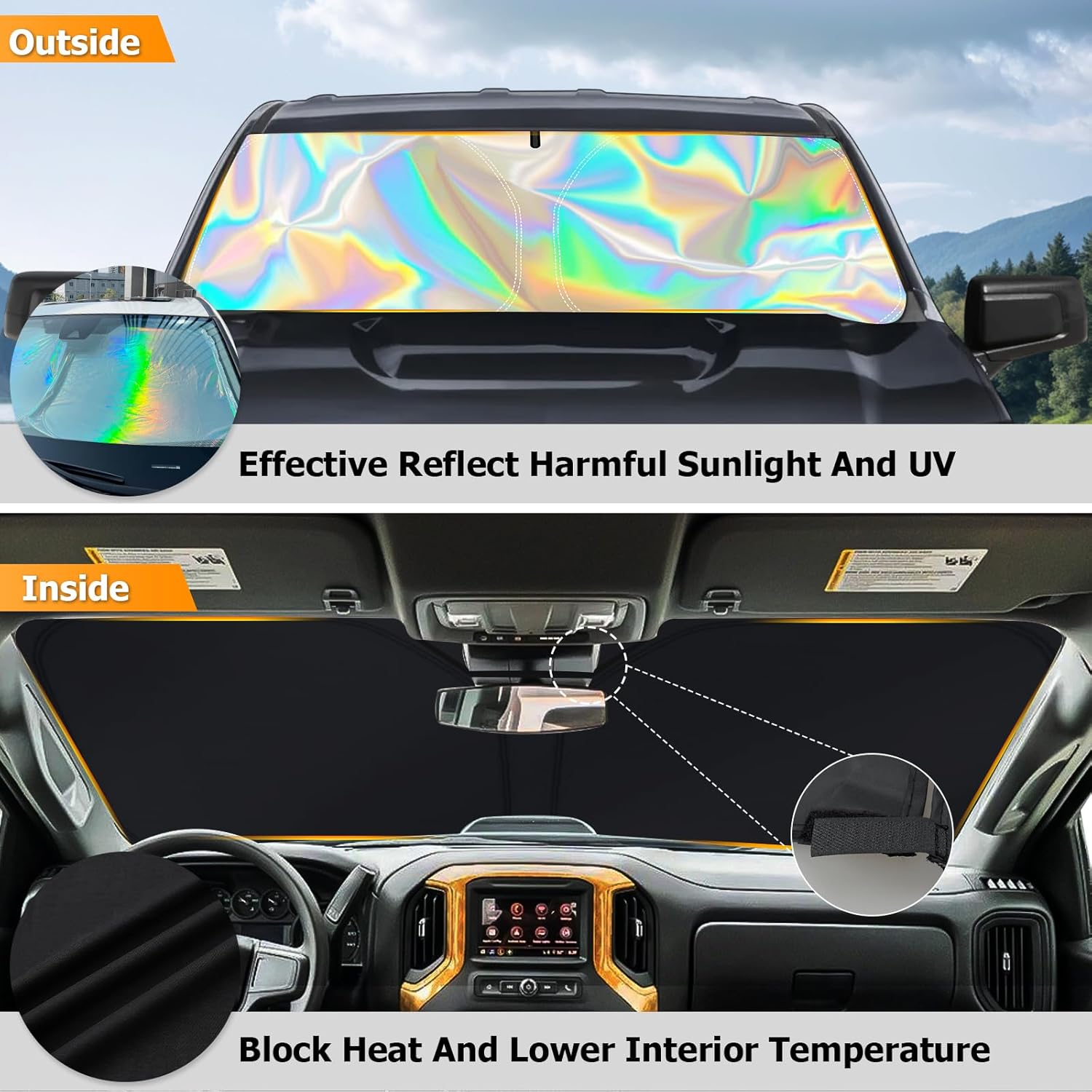 Bestview Windshield Sun Shade for Nissan Frontier 2006-2021
