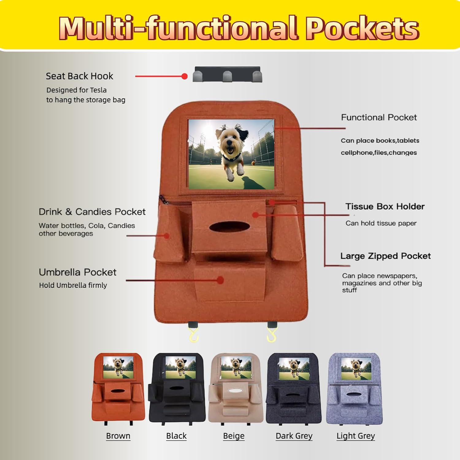 Car Back Seat Organizer for Kids and Adults 2 Pack