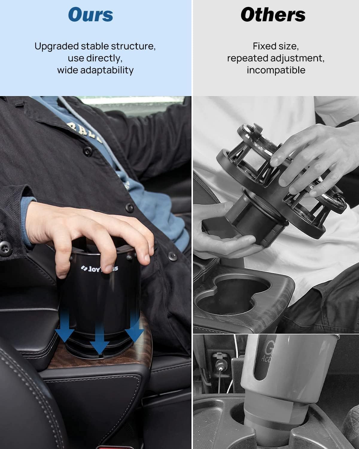 JOYTUTUS Car Cup Holder Extender with Offset Base