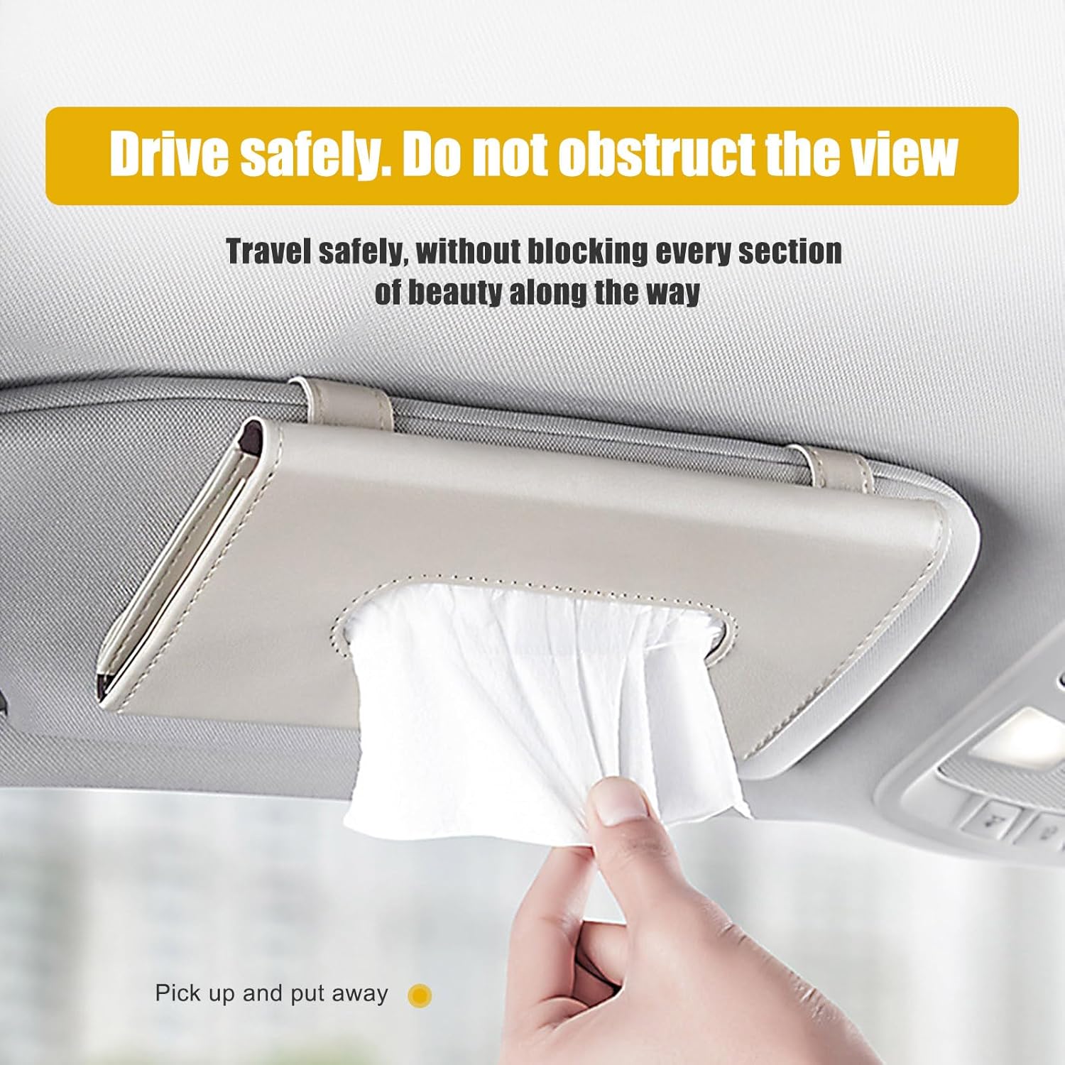 Gunhunt Car Tissue Holder with Leather Cover