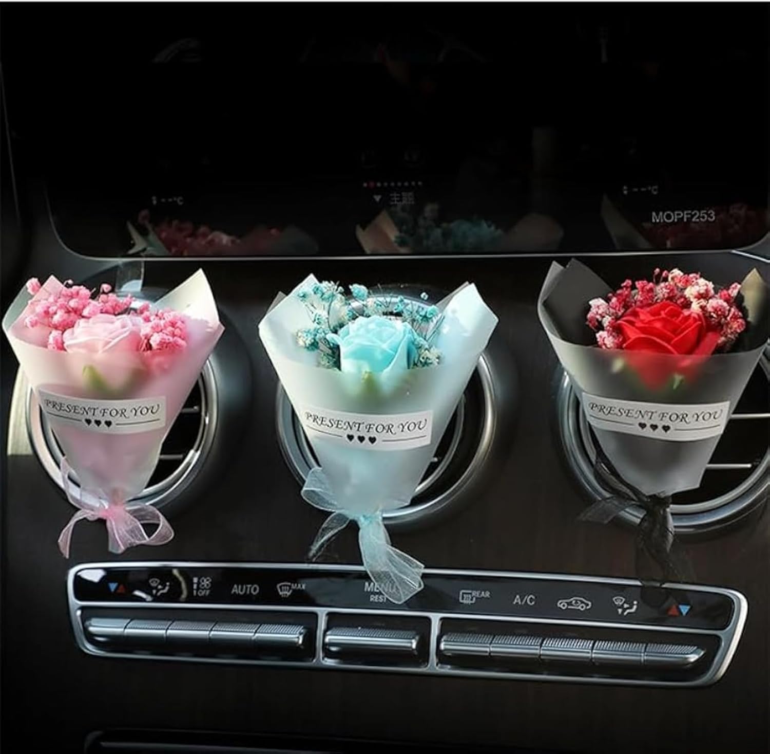 Cute Car Diffuser with Dried Rose Flowers