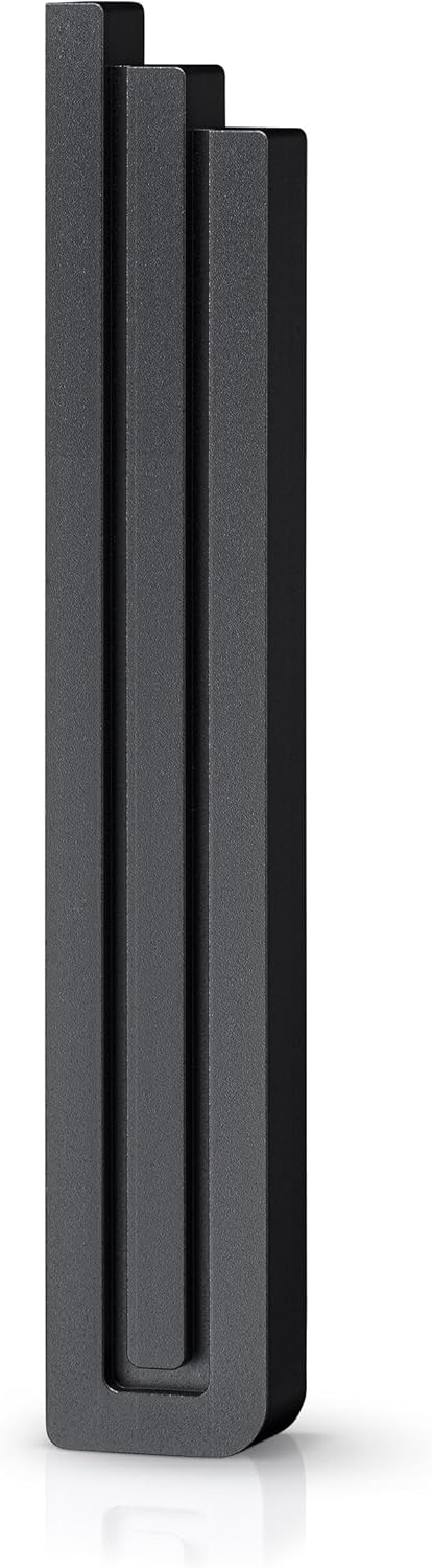 Mezuzah Case - Shin Shaped Gold Silver Black Aluminum 7 Inch