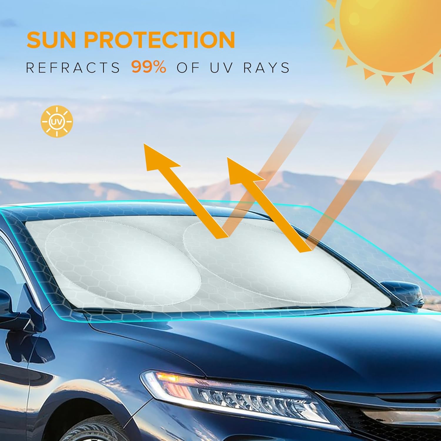 XHRING Windshield Sun Shade for Mercedes Benz