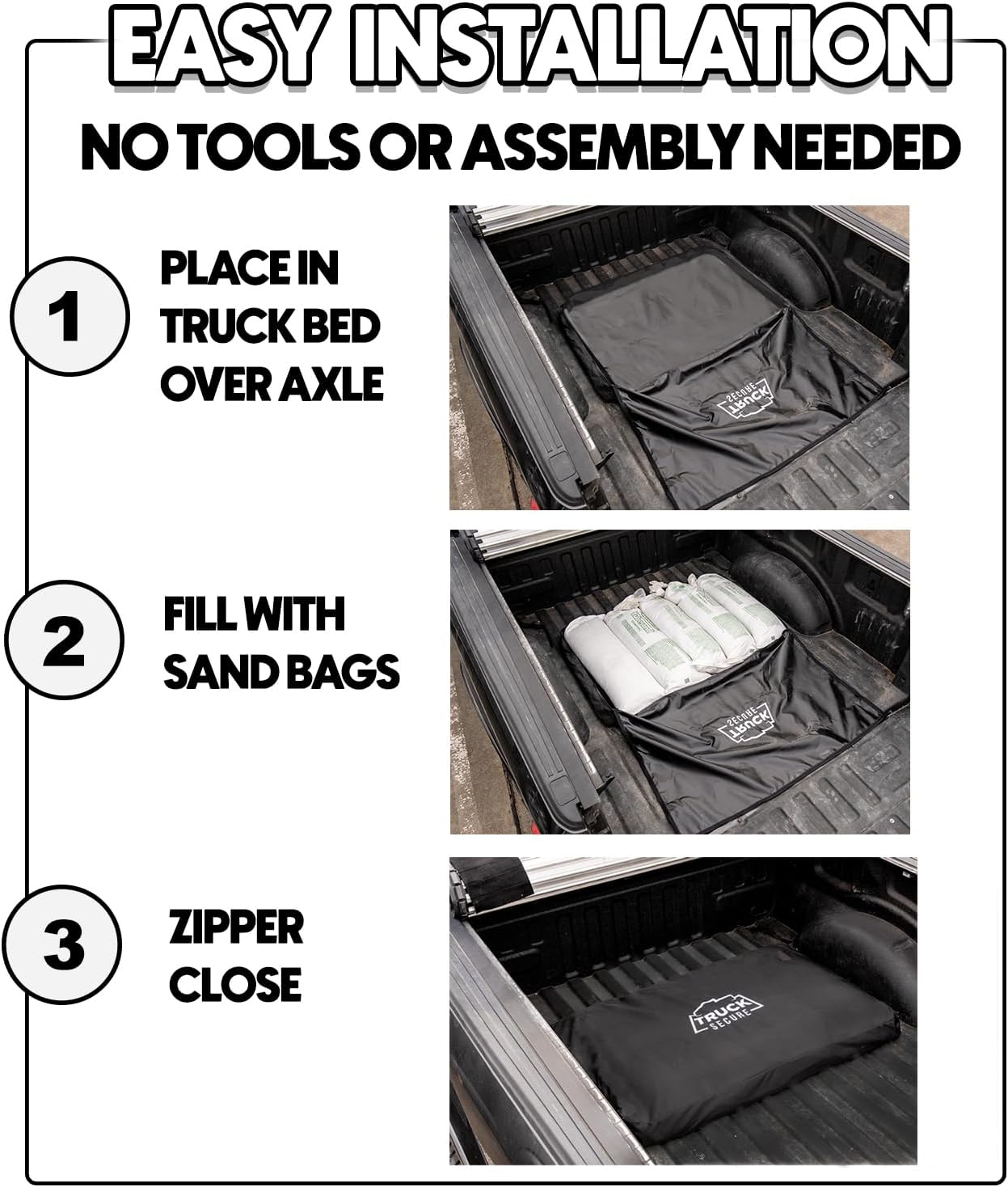 Truck Secure Traction Weight Organizer for Pickup Beds