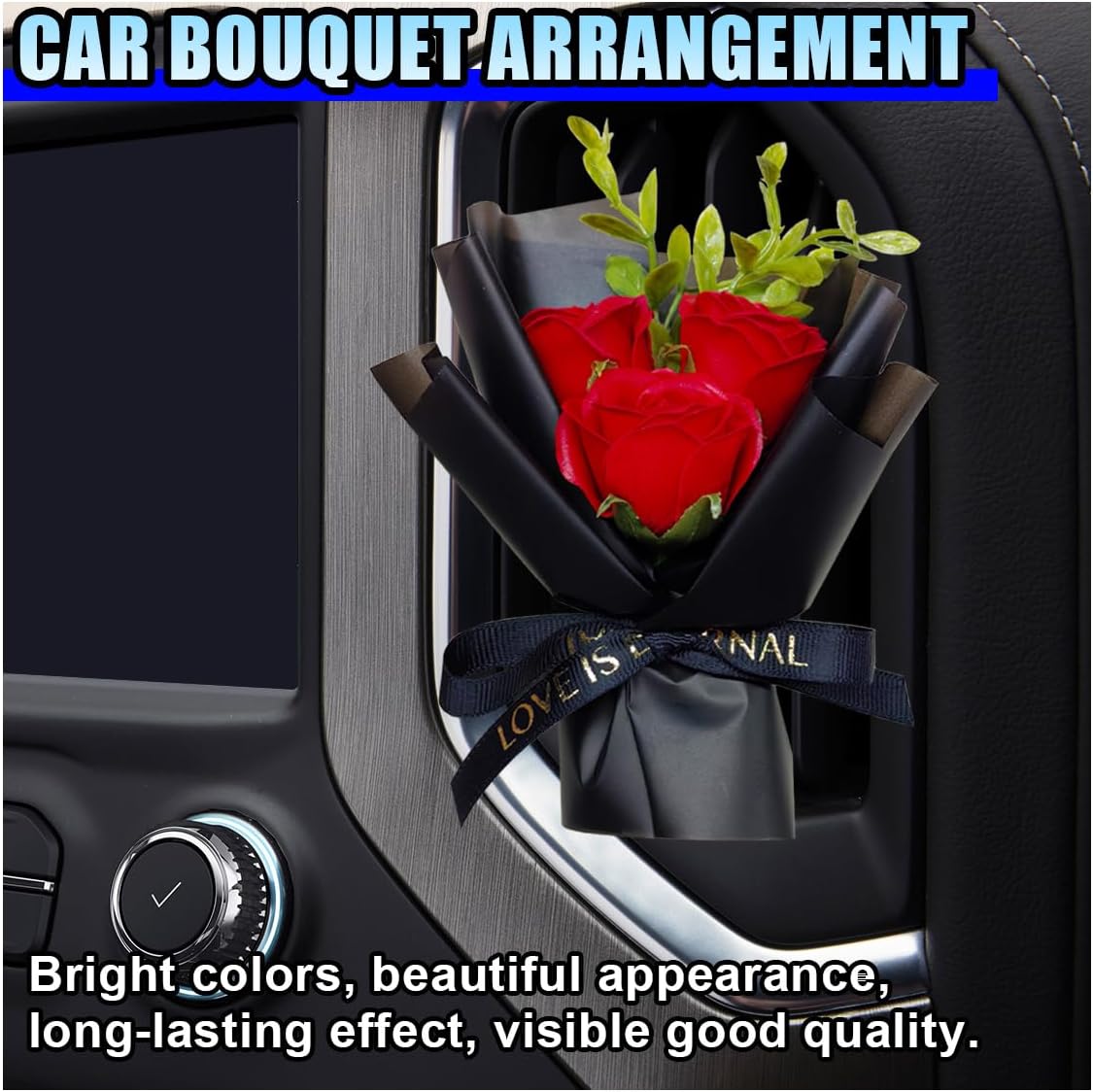 Mini Bouquet Car Vent Clip Cute Rose Air Freshener Decor