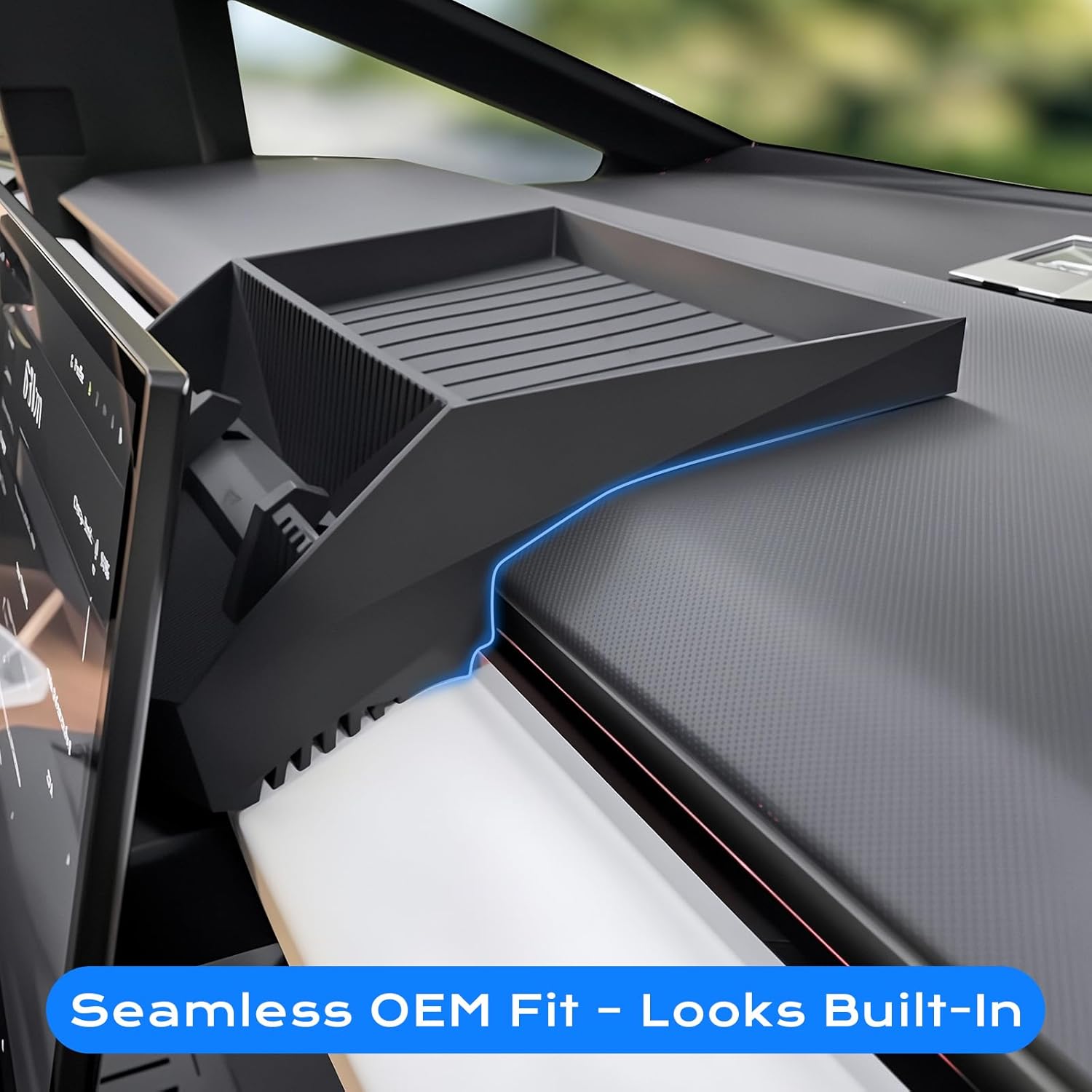 Cybertruck Dashboard Tray Organizer 2025 - Anti-Slip Custom Fit Silicone Storage Box